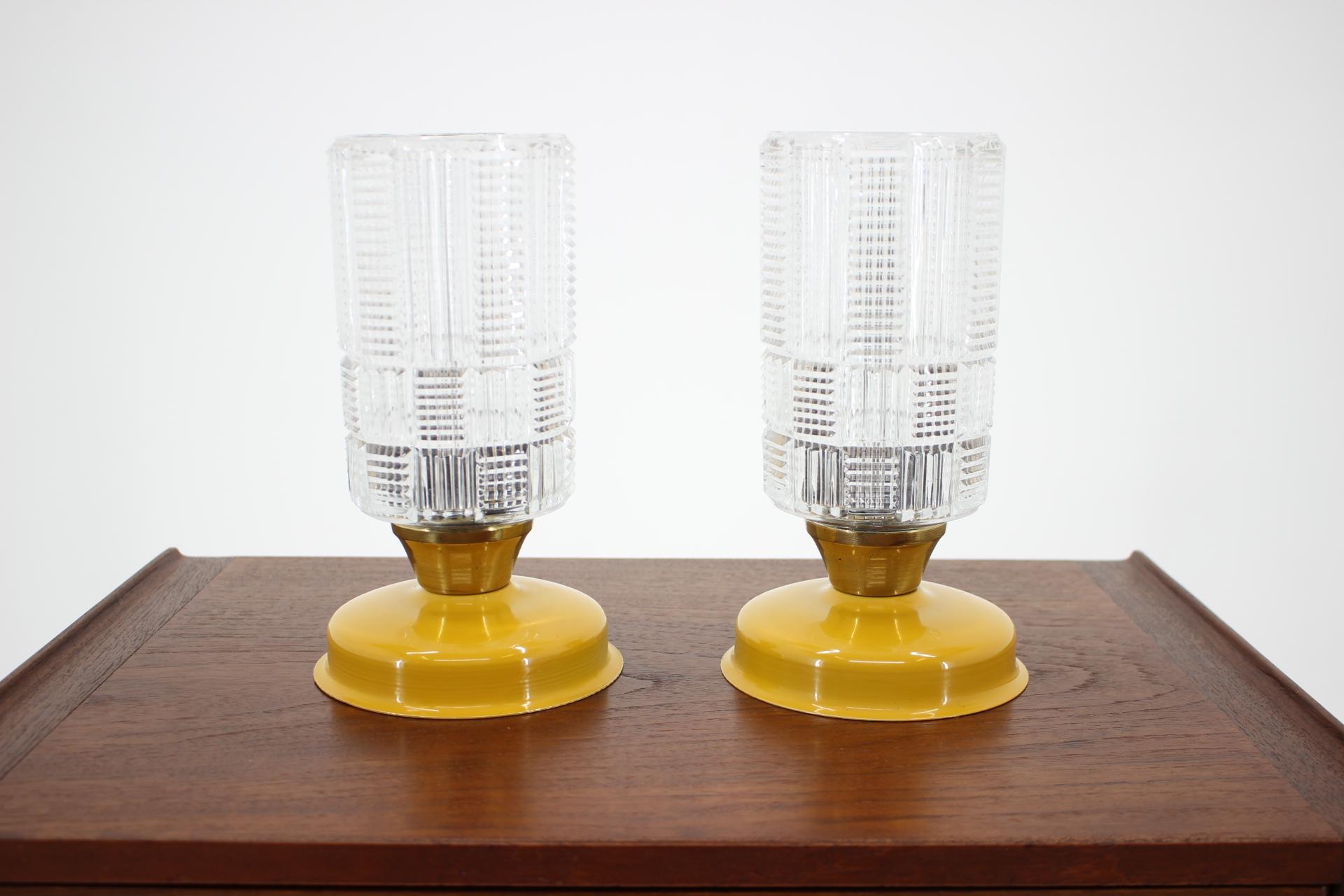 Mid-Century Modern Set of Two Table Lamp/Kamenický Šenov, Preciosa, 1960s