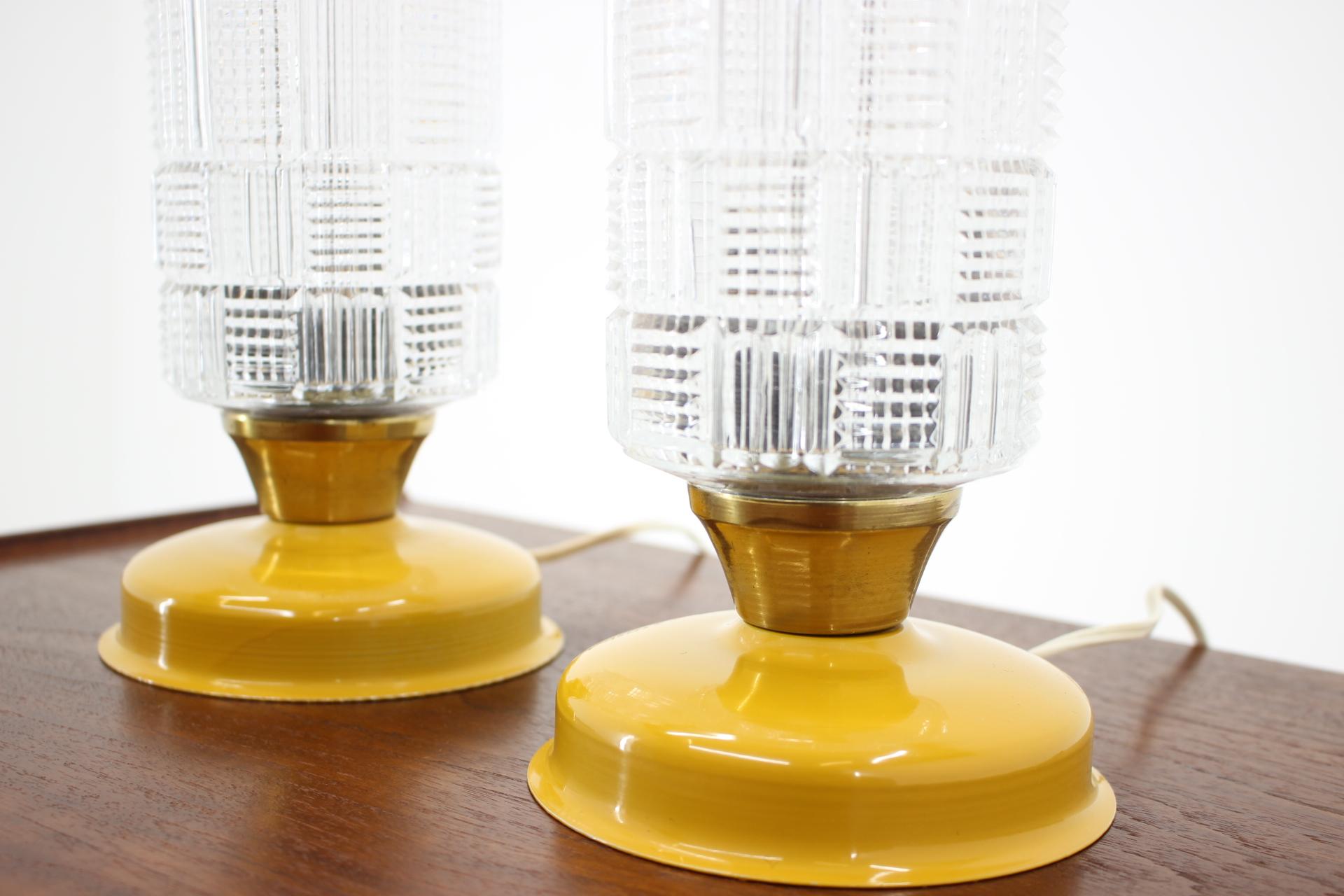 Czech Set of Two Table Lamp/Kamenický Šenov, Preciosa, 1960s