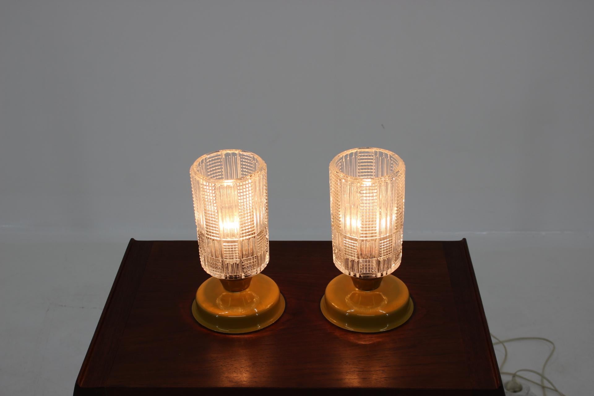 Set of Two Table Lamp/Kamenický Šenov, Preciosa, 1960s 1