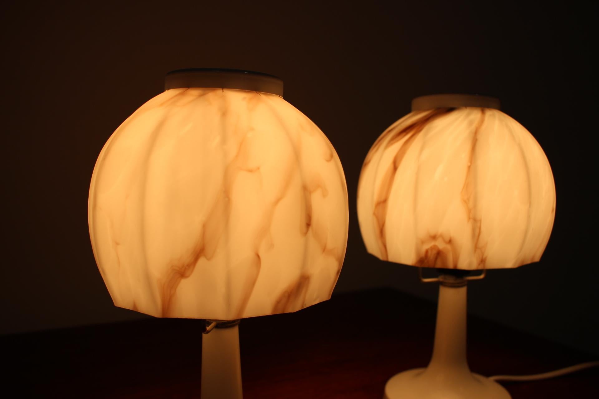 Czech Set of Two Table Lamps, 1970s For Sale
