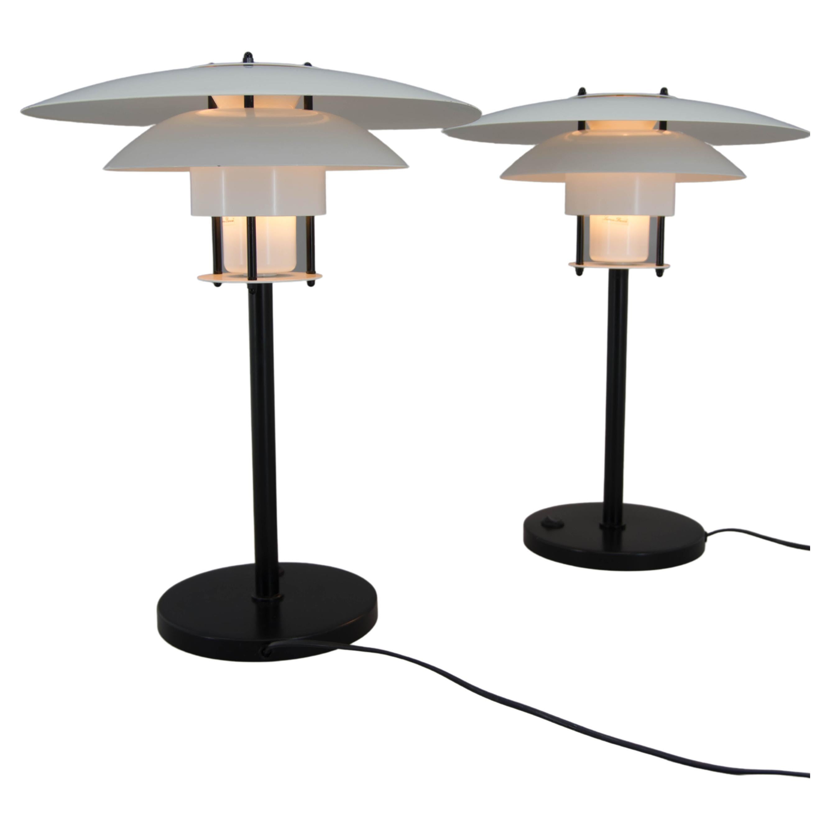 Set of Two Table Lamps by Jorgen Buchwald for Laterna Danica, 1970s For Sale