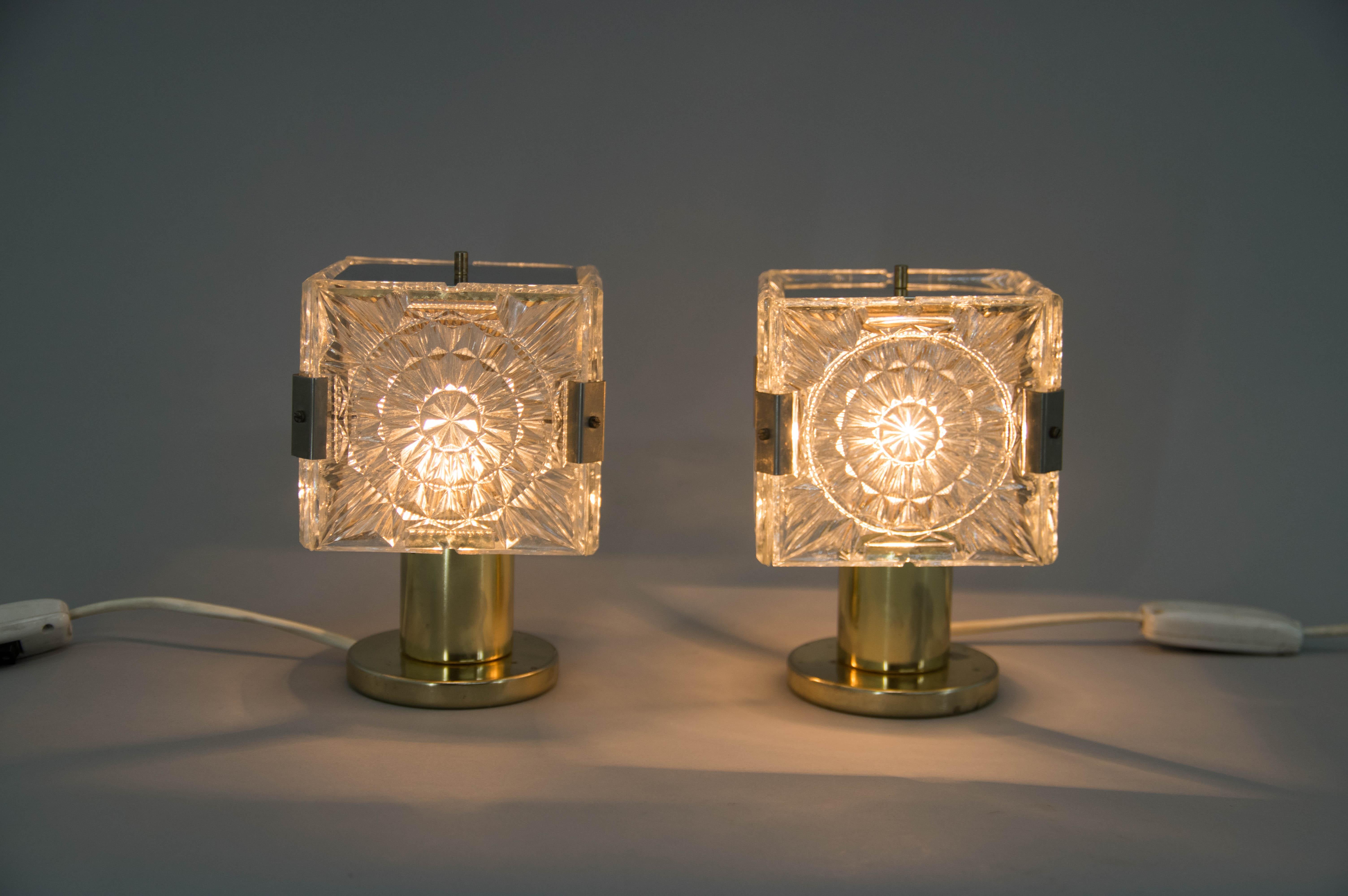 Mid-Century Modern Set of Two Table Lamps by Kamenicky Senov, 1970s