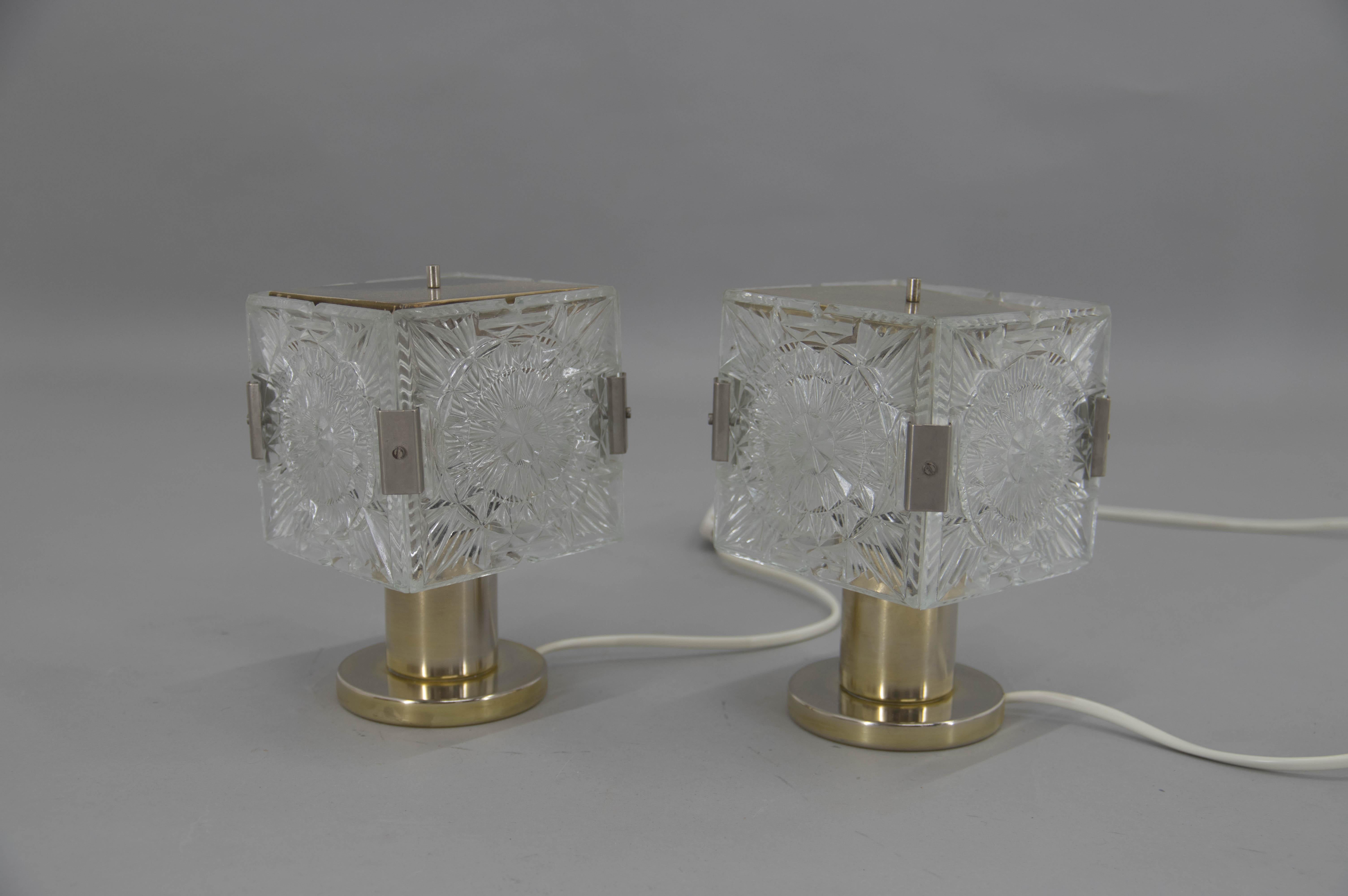 Mid-Century Modern Set of Two Table Lamps by Kamenicky Senov, 1970s For Sale
