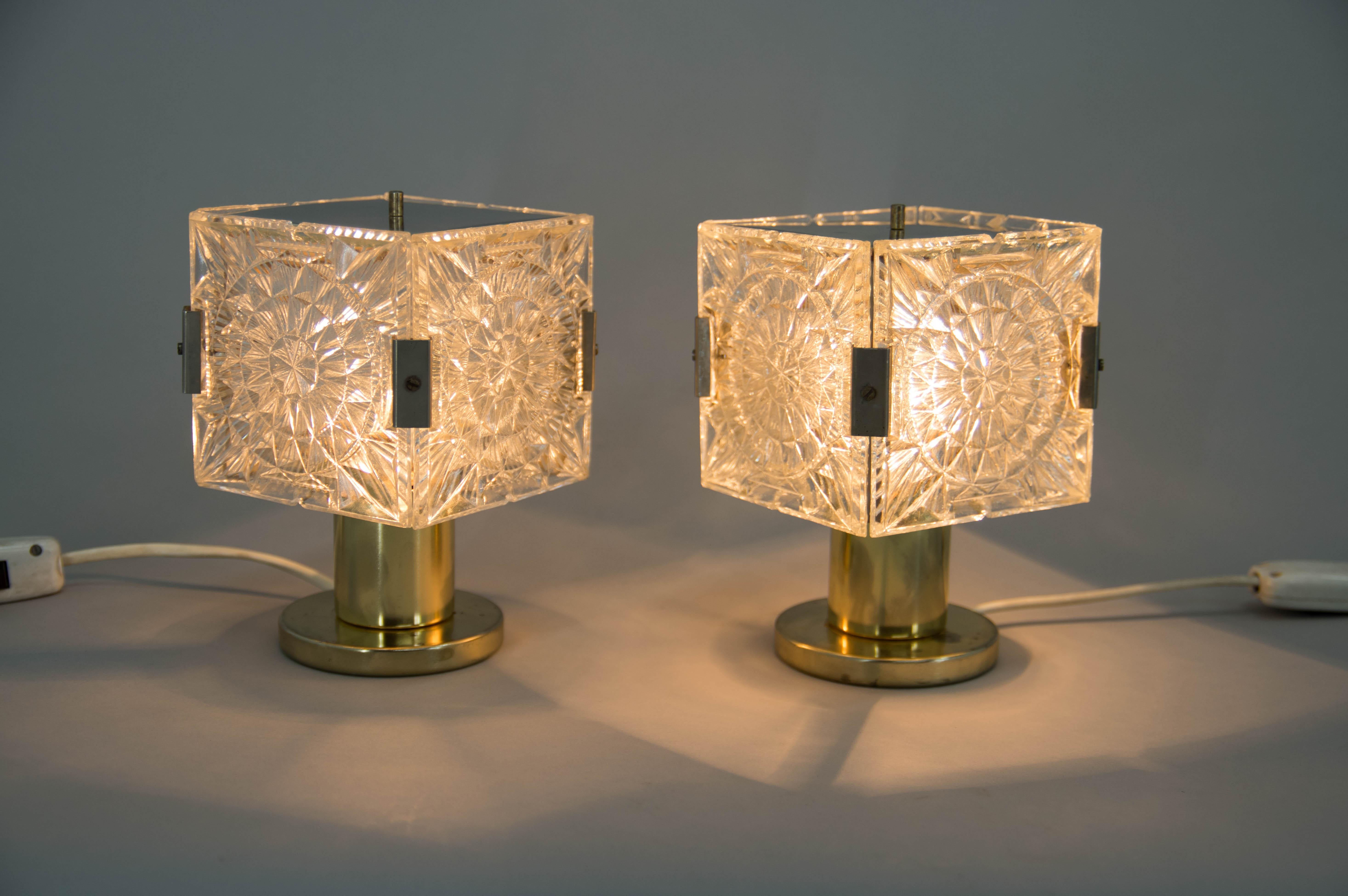 Czech Set of Two Table Lamps by Kamenicky Senov, 1970s