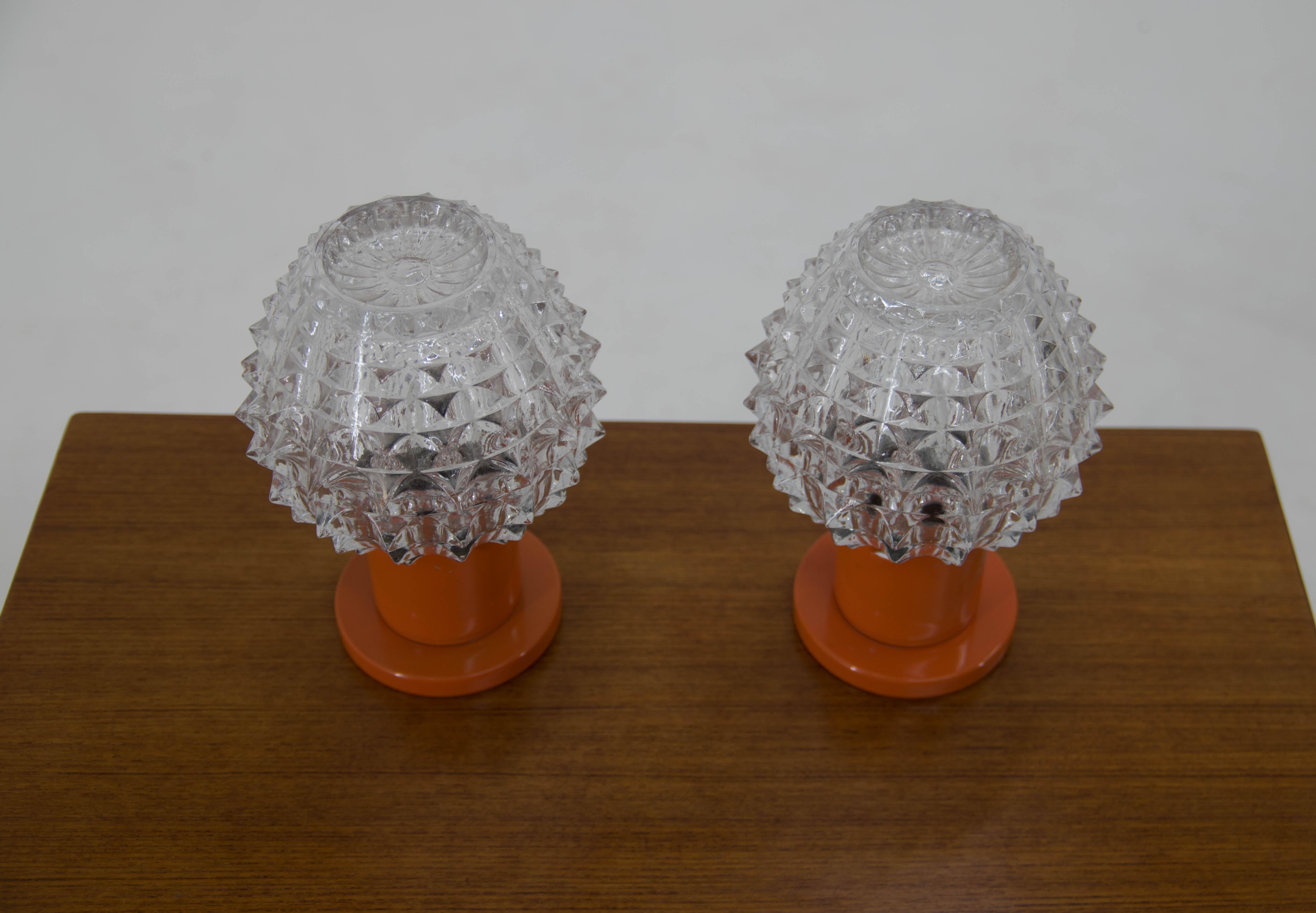 Set of Two Table Lamps by Kamenicky Senov, 1970s In Excellent Condition For Sale In Praha, CZ
