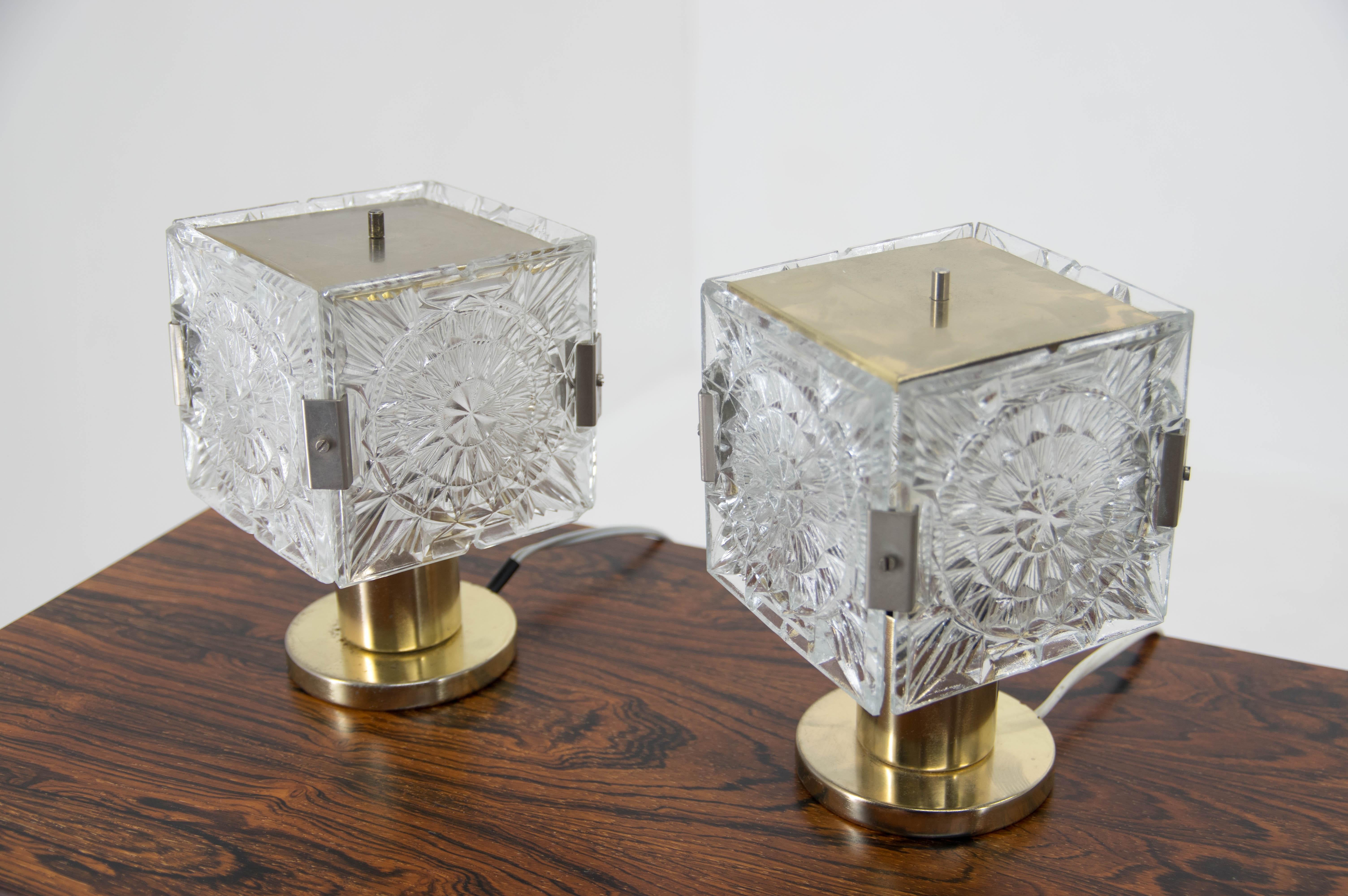 Set of Two Table Lamps by Kamenicky Senov, 1970s In Good Condition In Praha, CZ