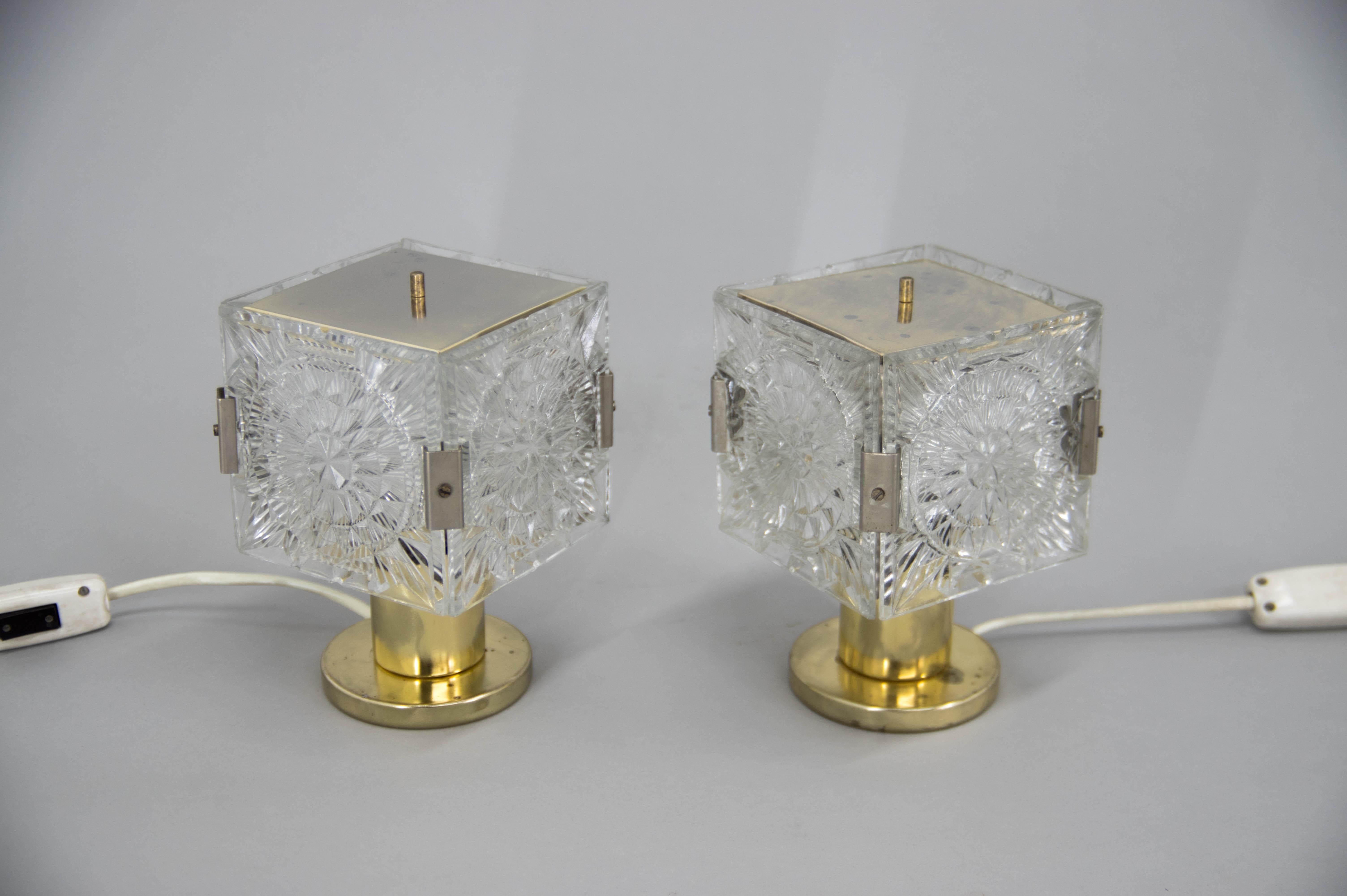Set of Two Table Lamps by Kamenicky Senov, 1970s In Good Condition In Praha, CZ