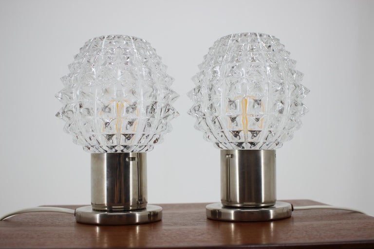 Czech Set of Two Table Lamps by Kamenicky Senov, 1960s For Sale