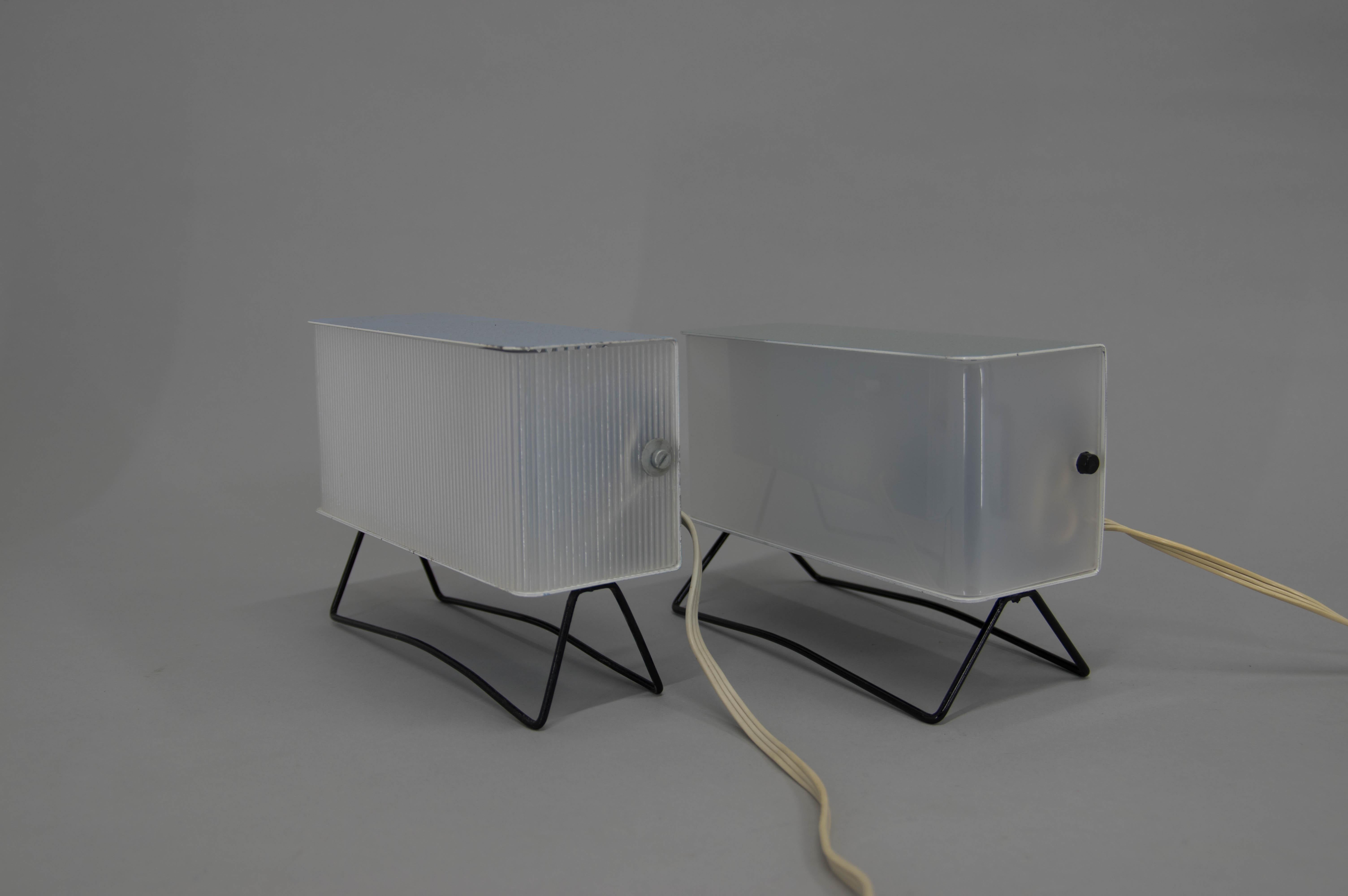 Slovak Set of Two Table Lamps by Pokrok Zilina, 1960s For Sale