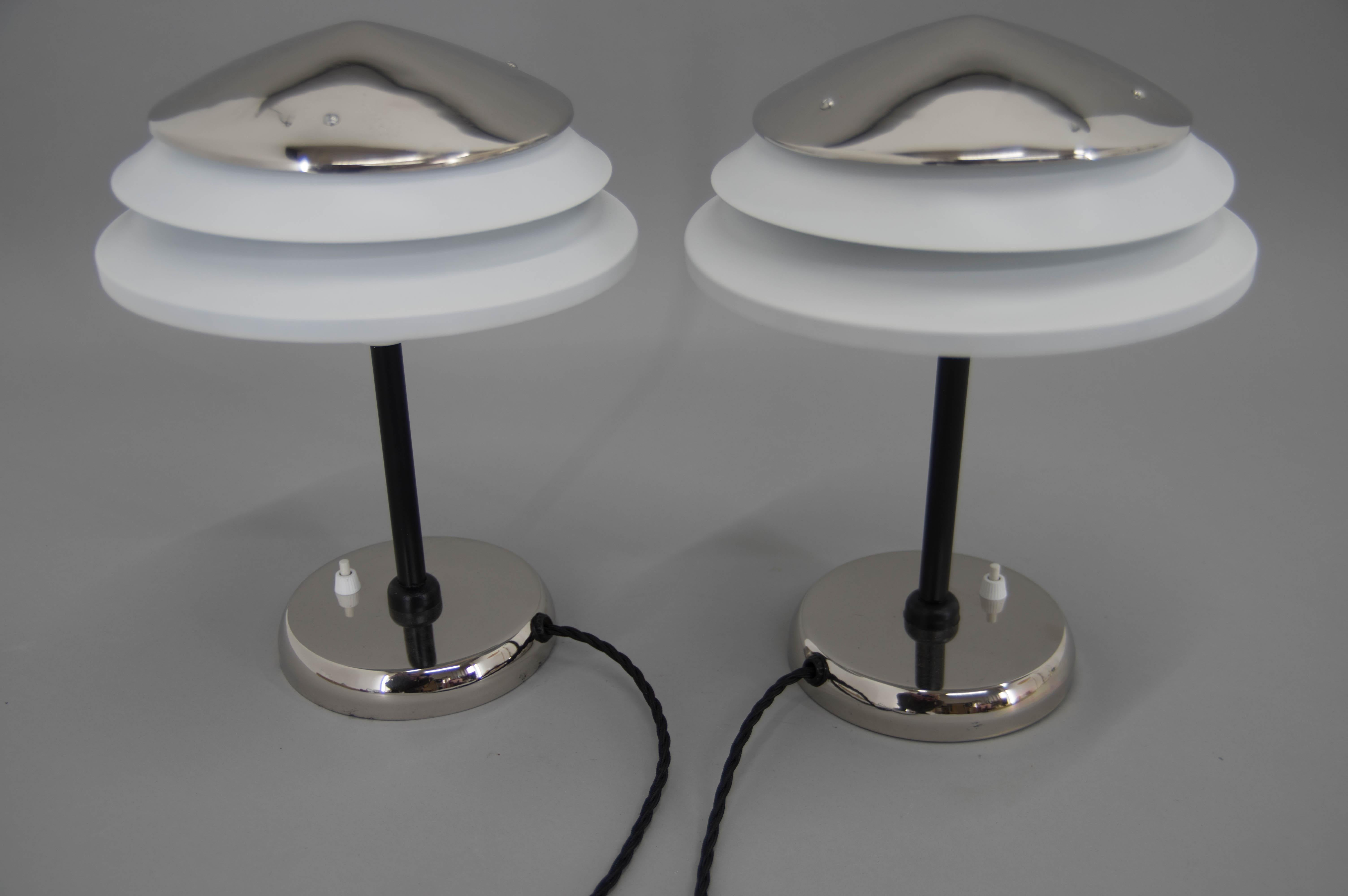 Set of Two Table Lamps by Zukov, 1950s, Restored In Excellent Condition For Sale In Praha, CZ