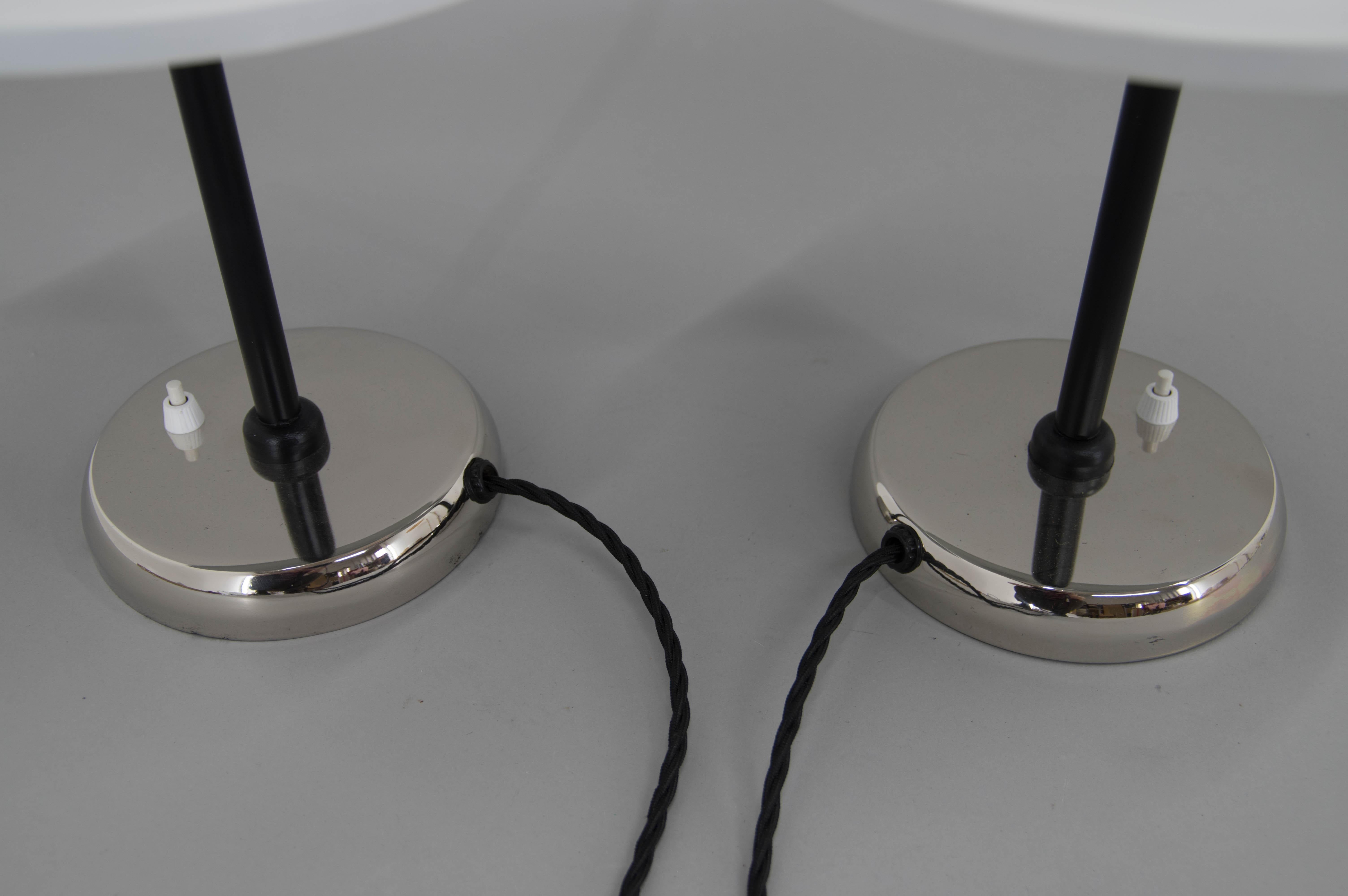 Mid-20th Century Set of Two Table Lamps by Zukov, 1950s, Restored For Sale
