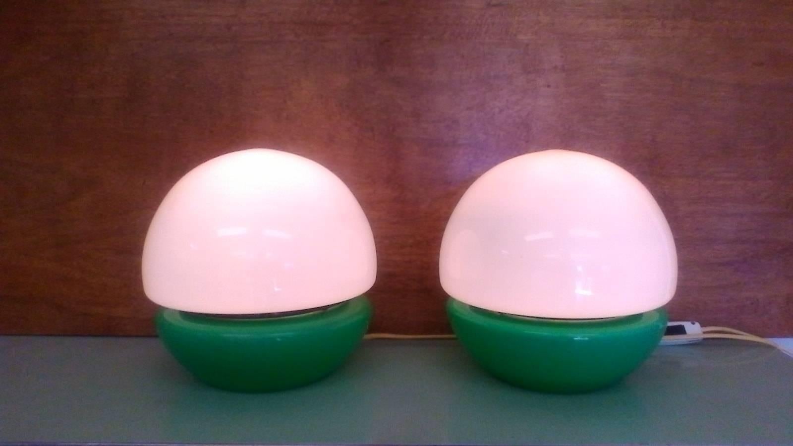 Mid-Century Modern Set of Two Table Lamps from Kamenicky Šenov, Czech Republic, 1970s For Sale