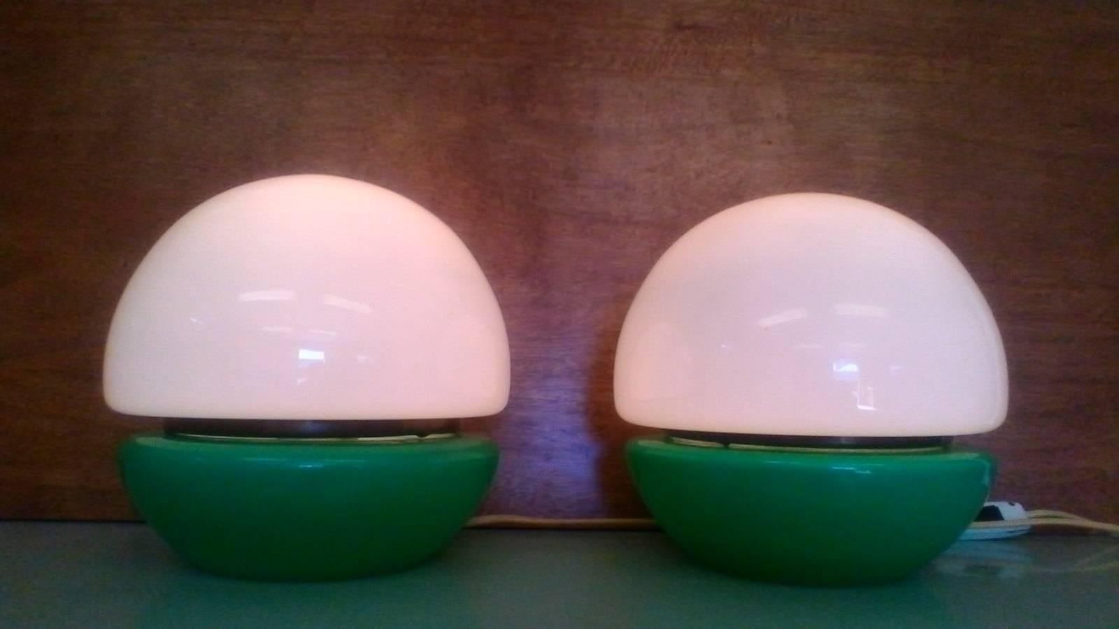 Late 20th Century Set of Two Table Lamps from Kamenicky Šenov, Czech Republic, 1970s For Sale