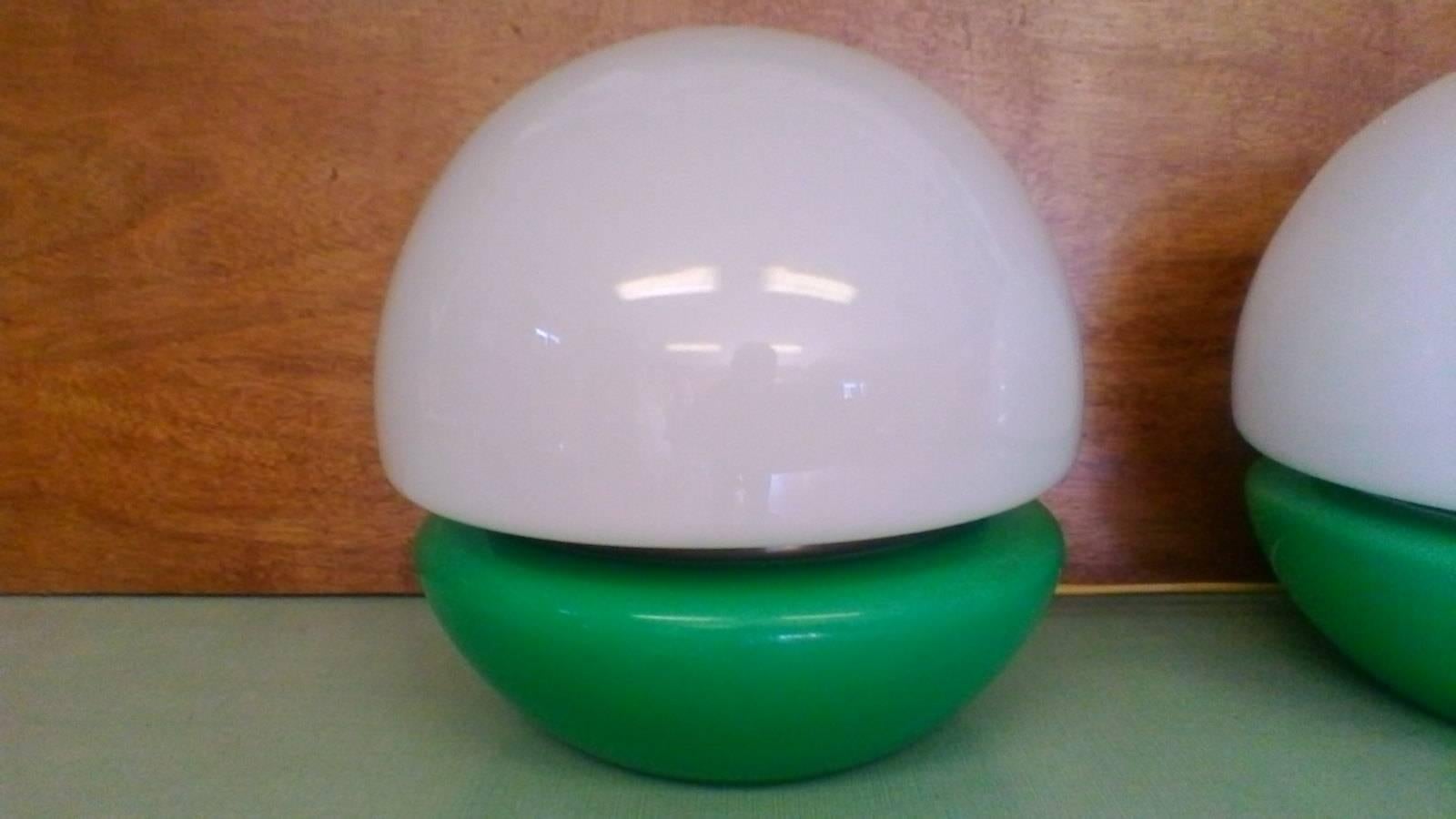 Verre Ensemble de deux lampes de table de Kamenicky Šenov, République tchèque, 1970 en vente