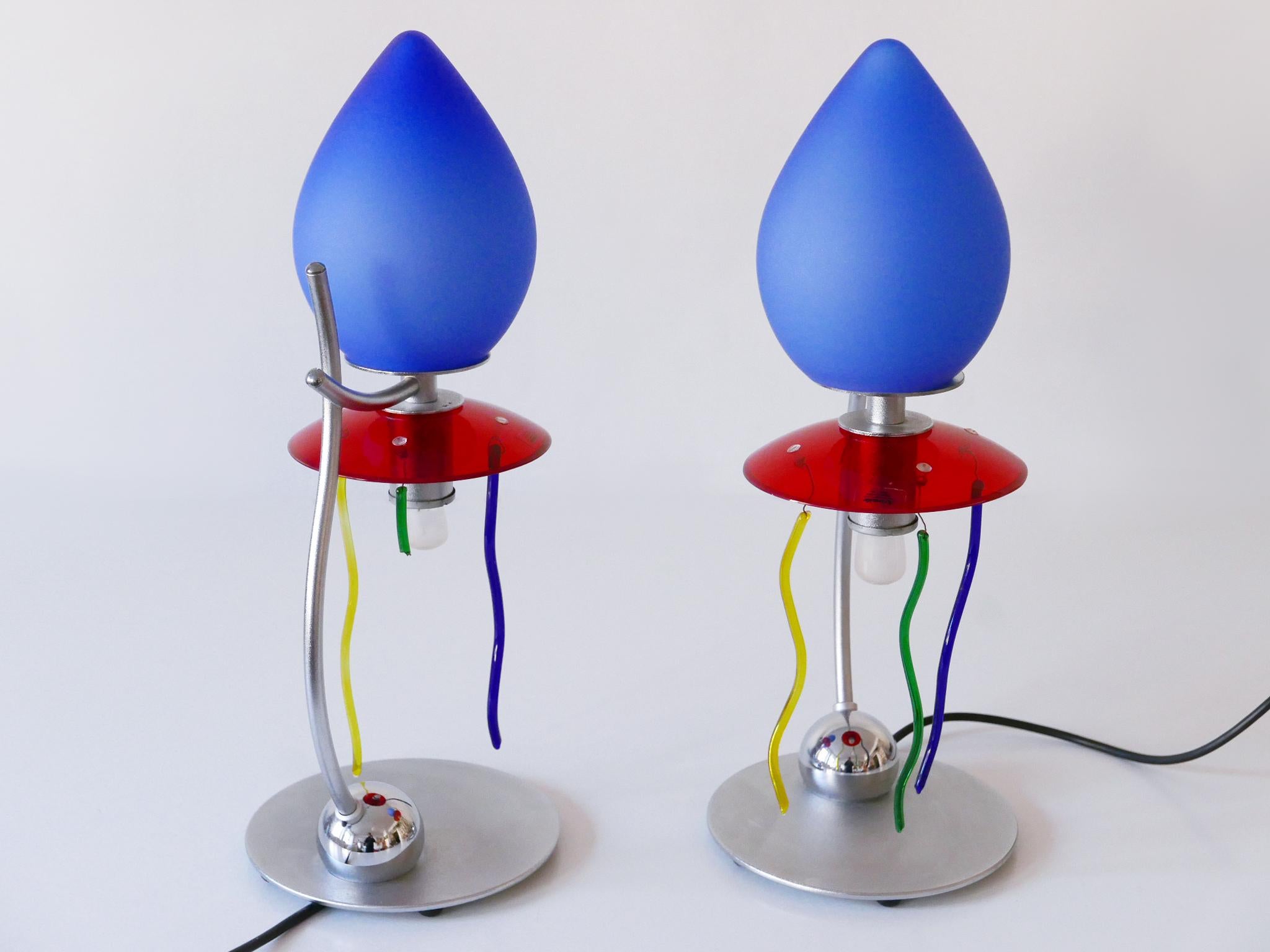 Set of Two Table Lamps Giocasta Notte by Andrea Anastasio for Artemide 1990s For Sale 5