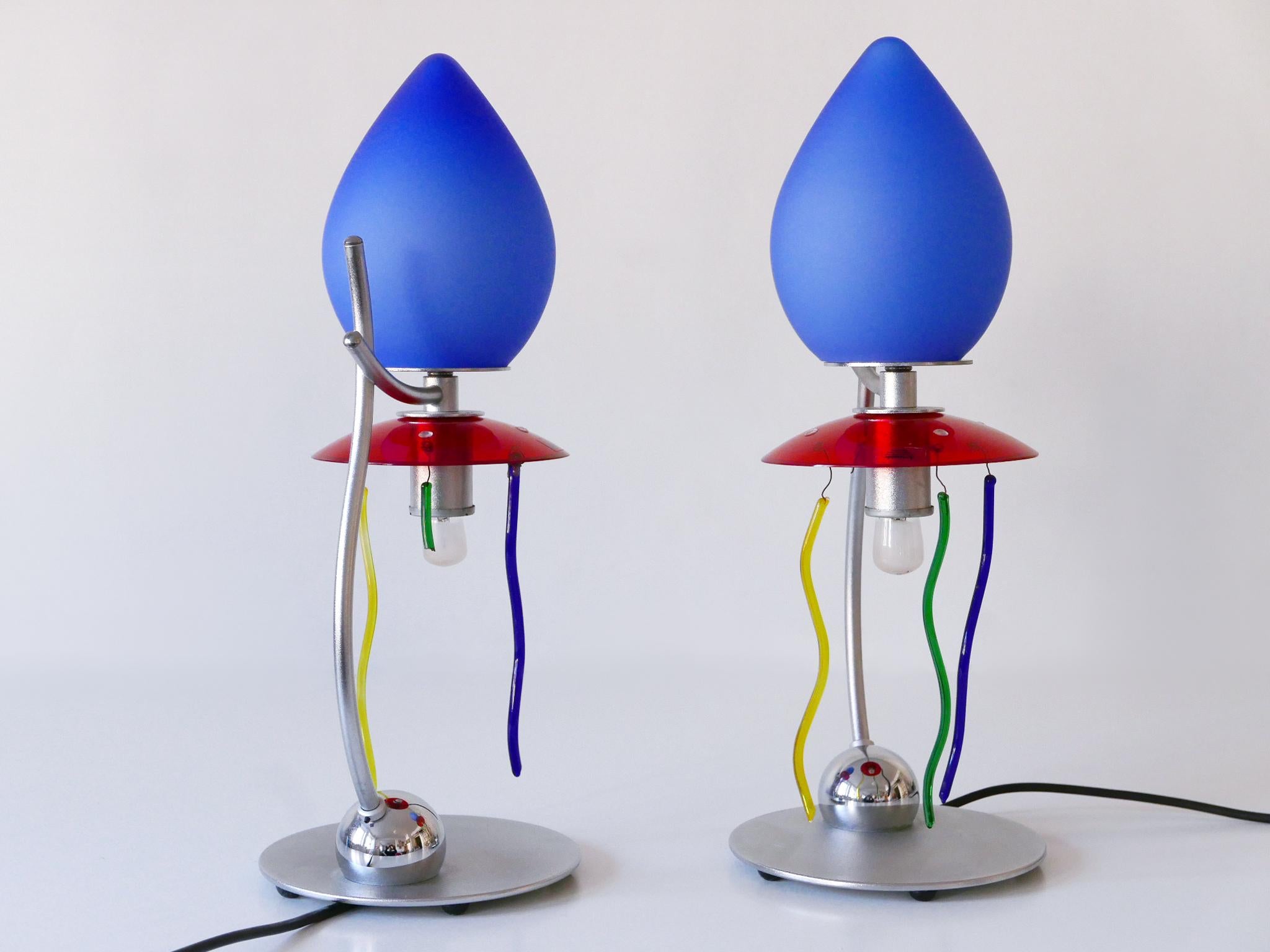 Set of Two Table Lamps Giocasta Notte by Andrea Anastasio for Artemide 1990s For Sale 6