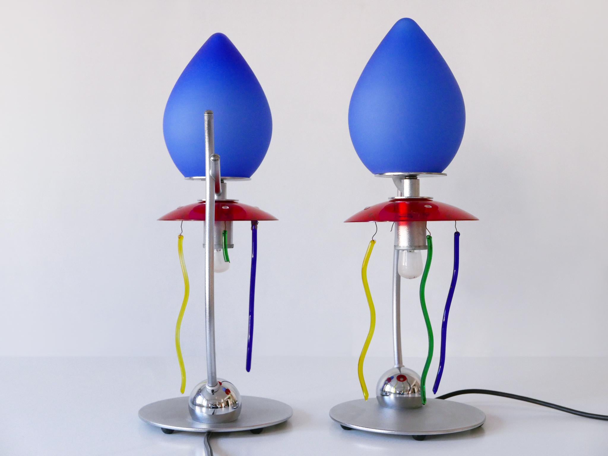 Set of Two Table Lamps Giocasta Notte by Andrea Anastasio for Artemide 1990s For Sale 8