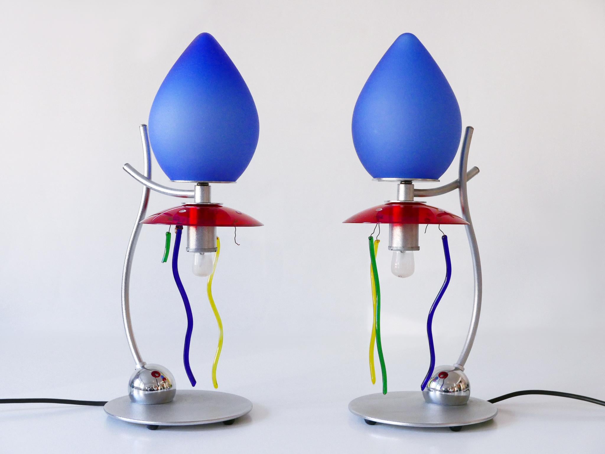 Post-Modern Set of Two Table Lamps Giocasta Notte by Andrea Anastasio for Artemide 1990s For Sale