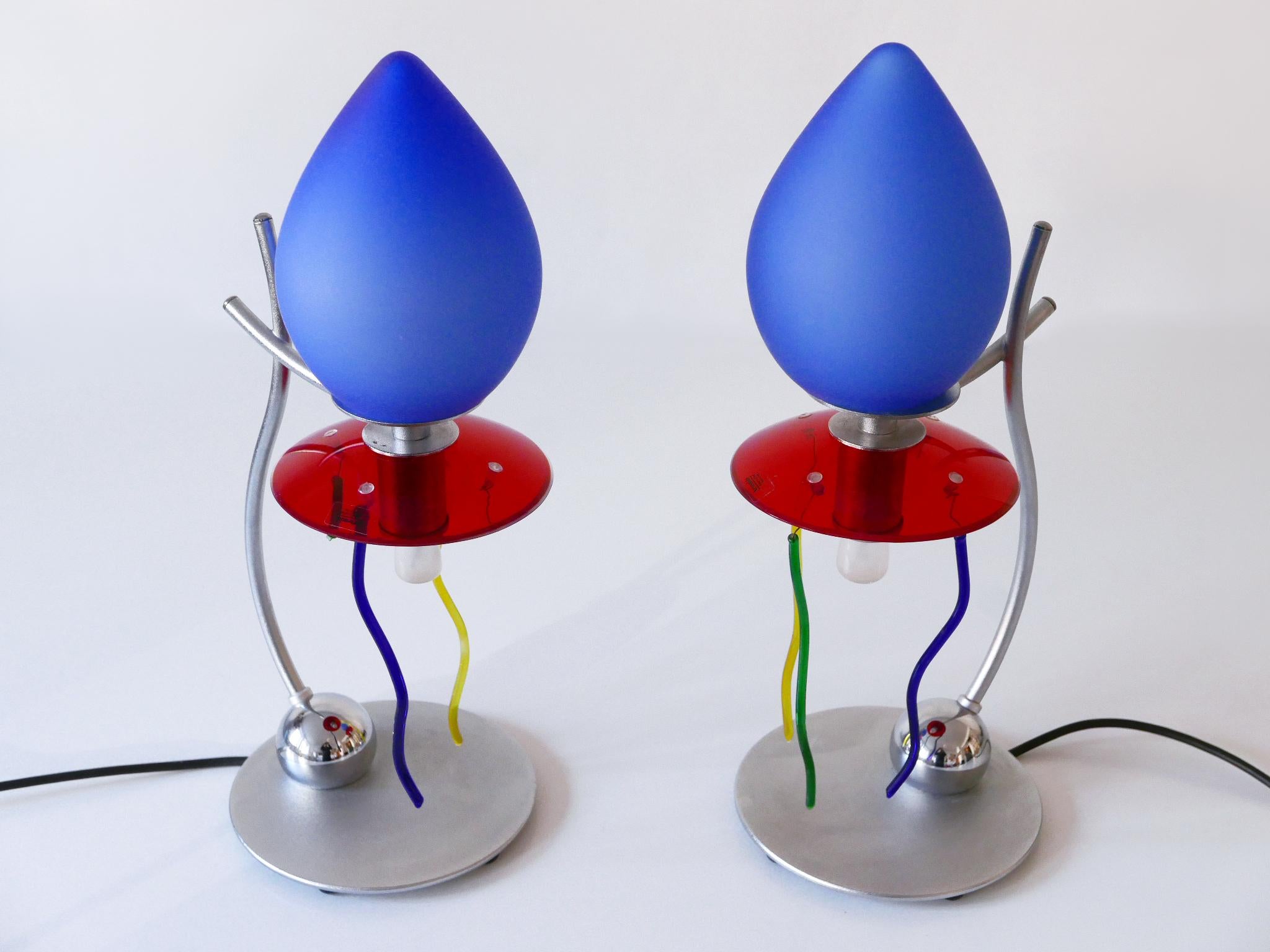 Late 20th Century Set of Two Table Lamps Giocasta Notte by Andrea Anastasio for Artemide 1990s For Sale