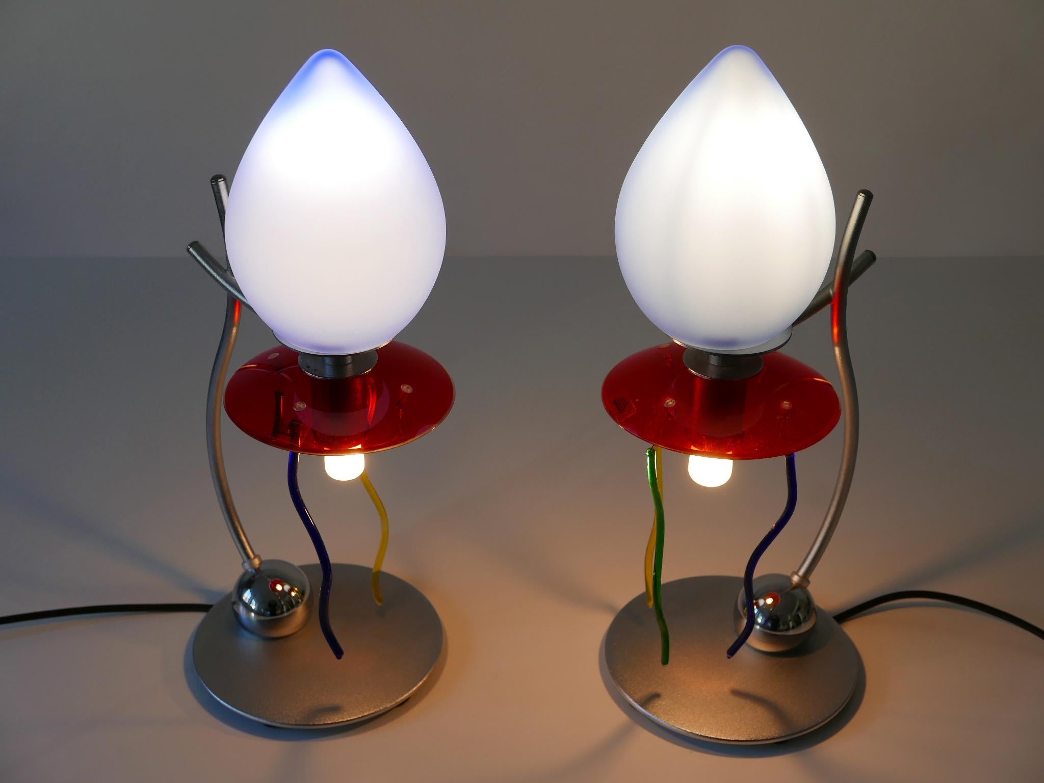 Metal Set of Two Table Lamps Giocasta Notte by Andrea Anastasio for Artemide 1990s For Sale