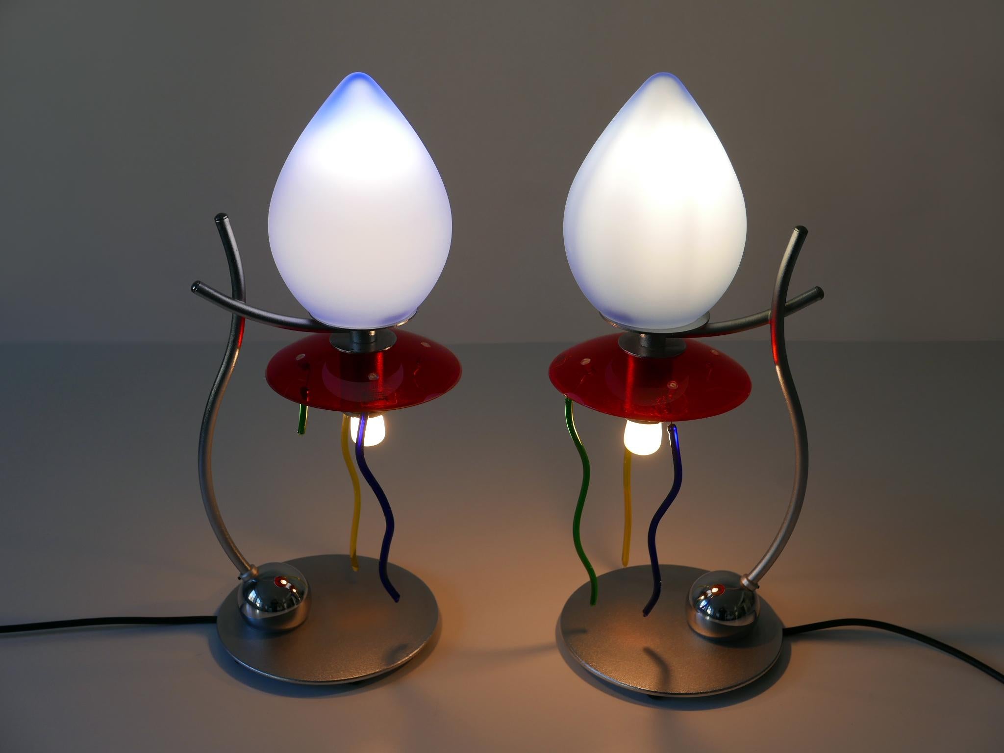 Set of Two Table Lamps Giocasta Notte by Andrea Anastasio for Artemide 1990s For Sale 1
