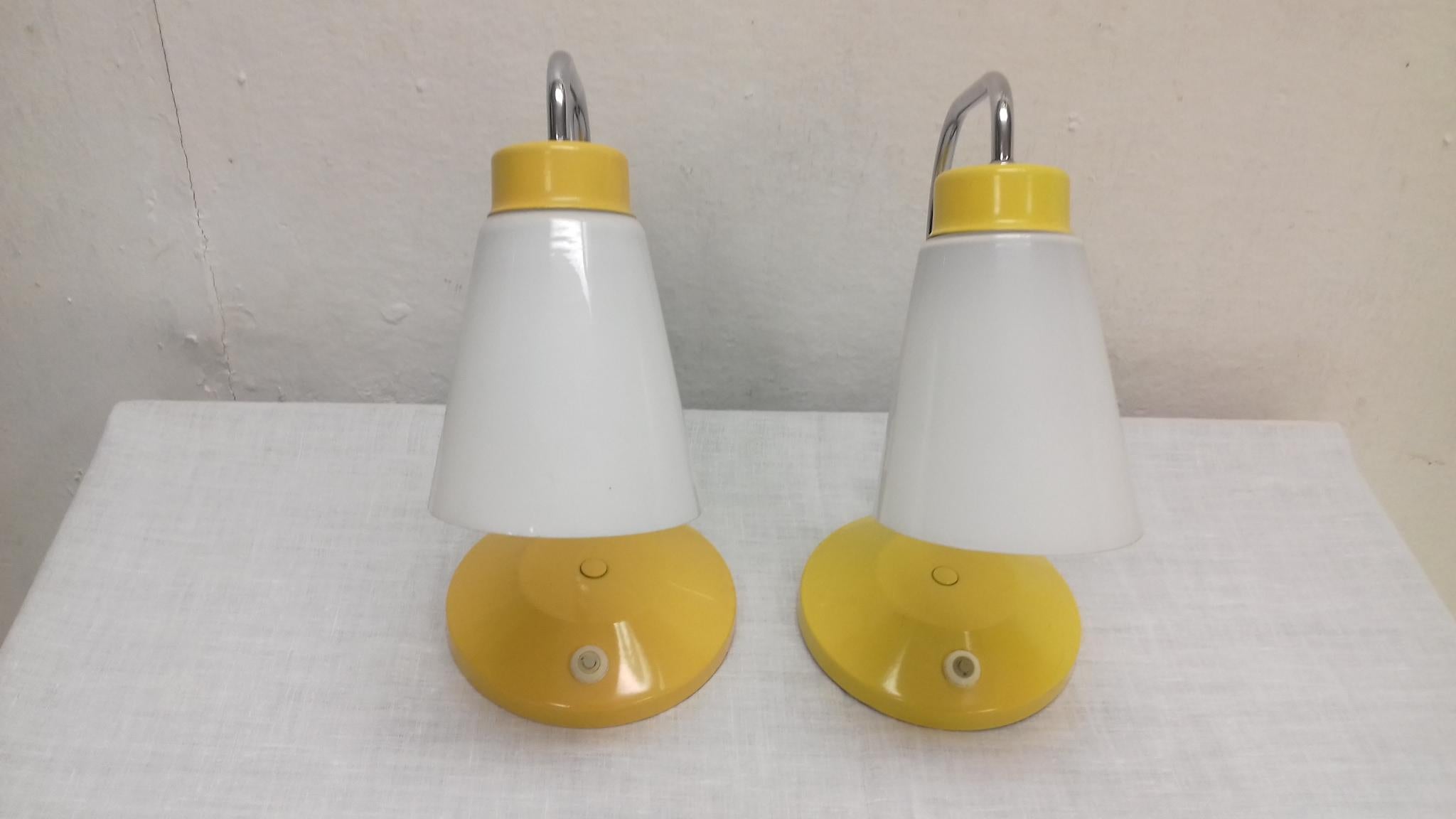 Mid-Century Modern Set of Two Table Lamps/ Lidokov Boskovice, Czechoslovakia For Sale