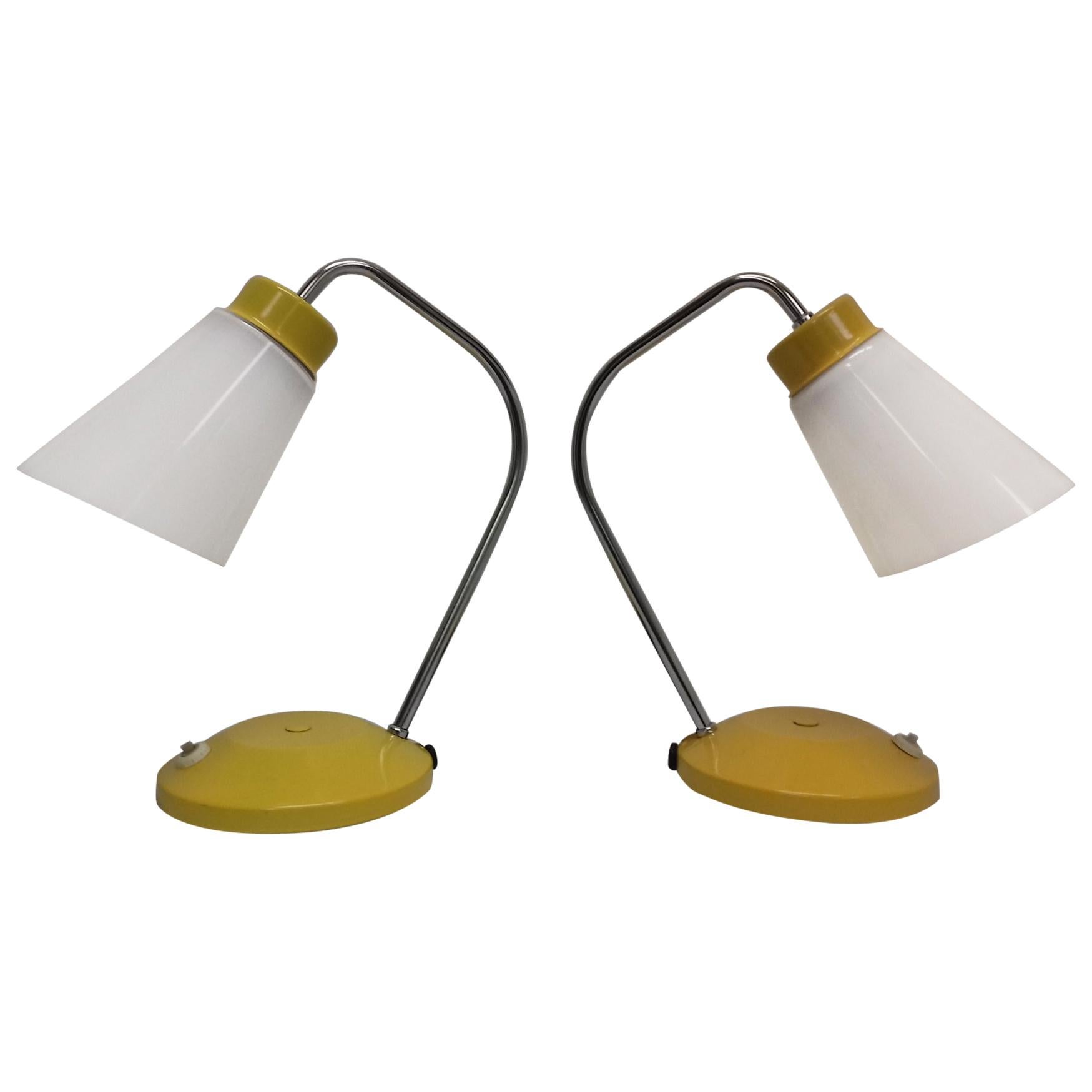 Set of Two Table Lamps/ Lidokov Boskovice, Czechoslovakia For Sale