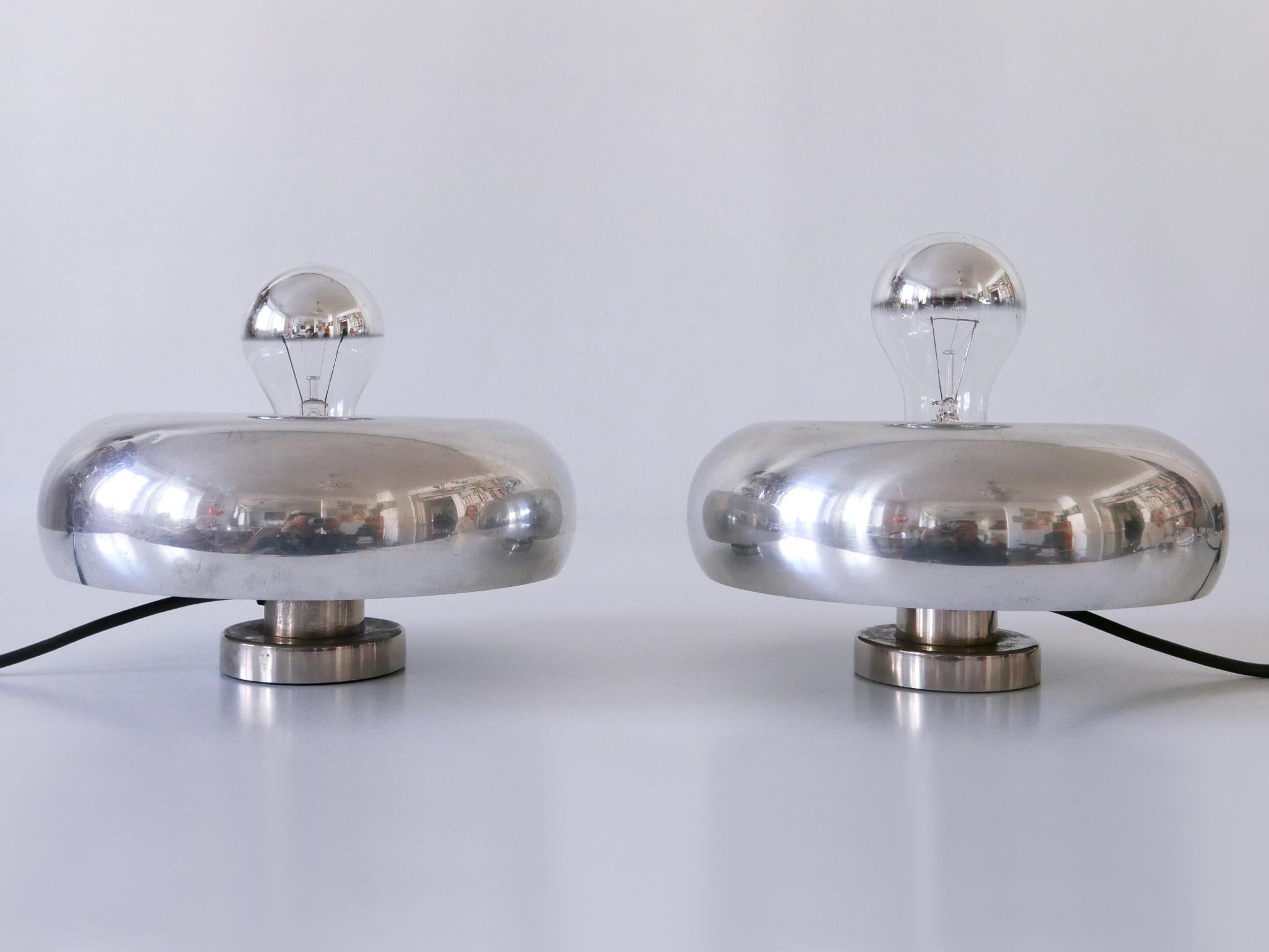 Metal Set of Two Table Lamps or Sconces Pox by Ingo Maurer for Design M Germany, 1960s For Sale