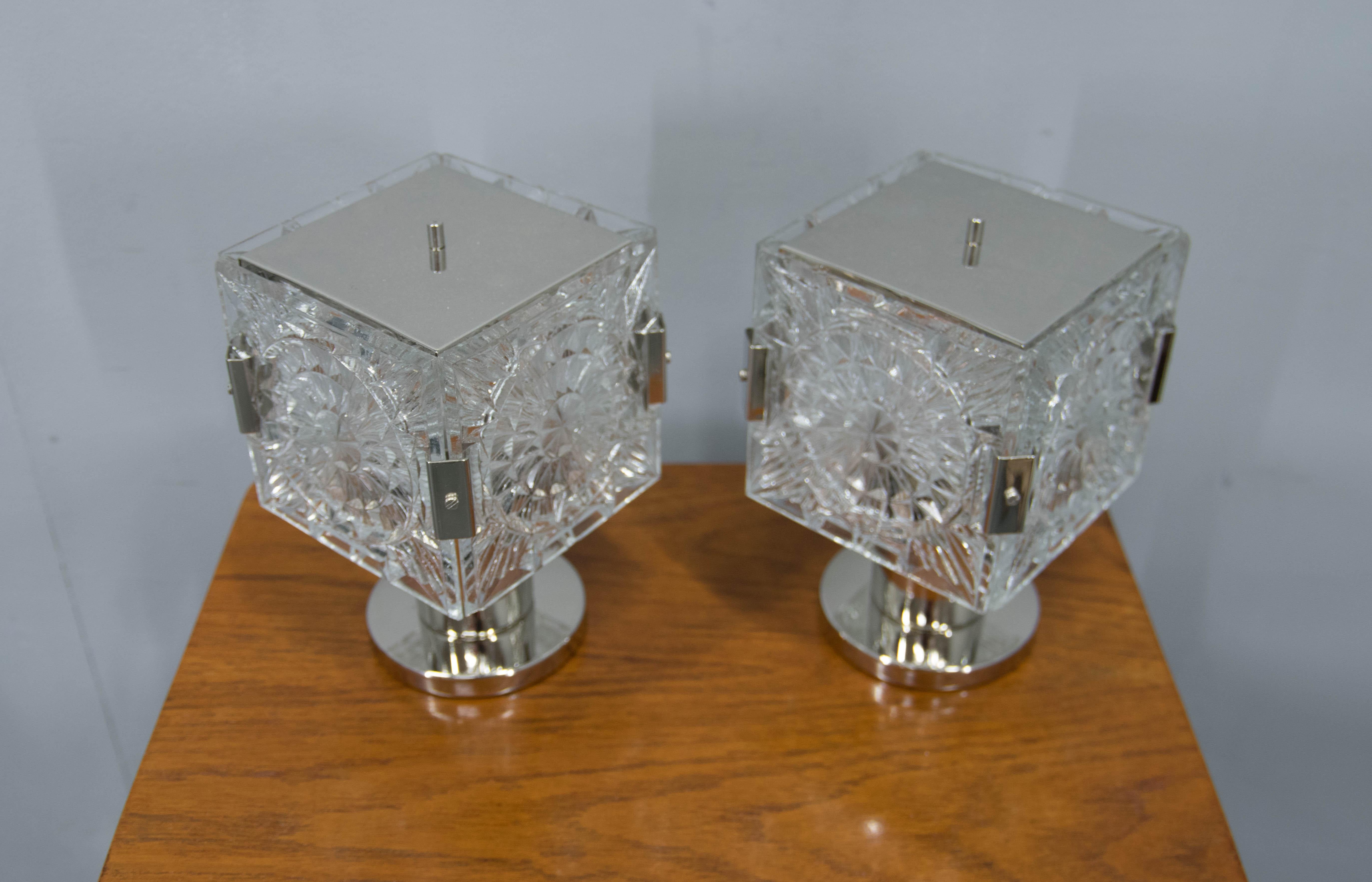 Late 20th Century Set of Two Table or Bedside Lamps by Kamenicky Senov, 1970s For Sale