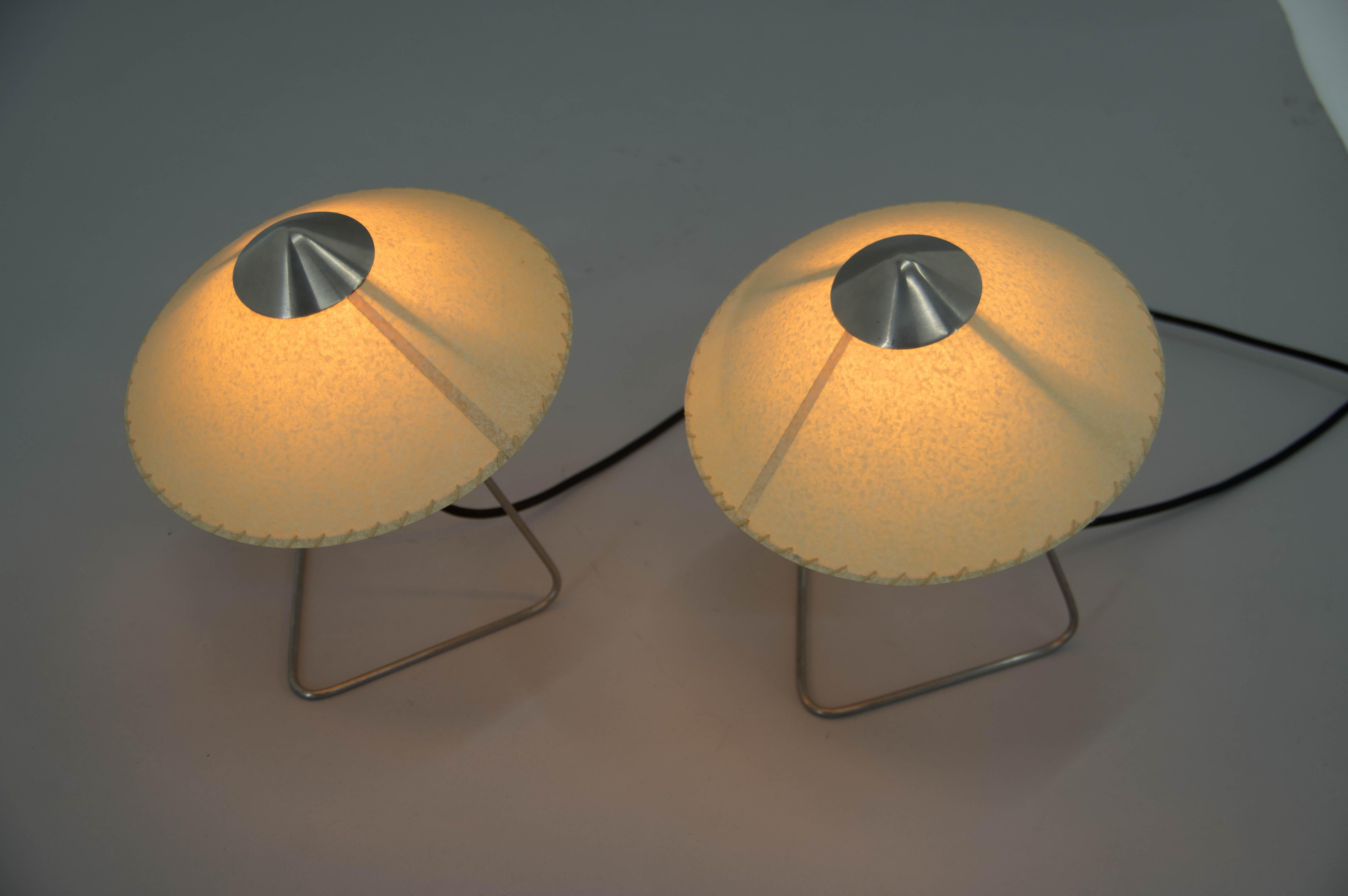 Set of Two Table or Wall Lamps by Frantova for OKOLO, Czechoslovakia, 1950s In Excellent Condition In Praha, CZ