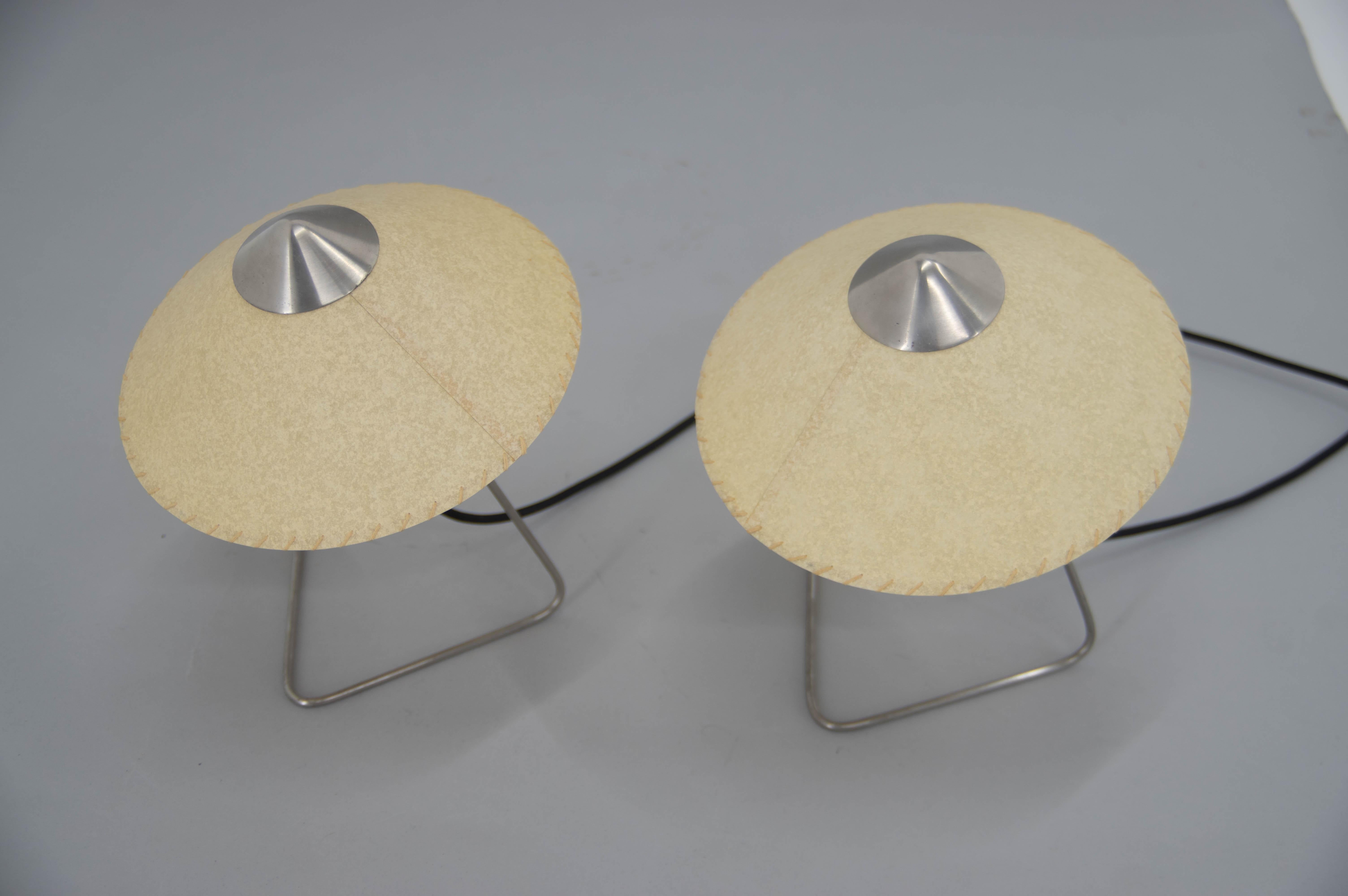 Mid-20th Century Set of Two Table or Wall Lamps by Frantova for OKOLO, Czechoslovakia, 1950s