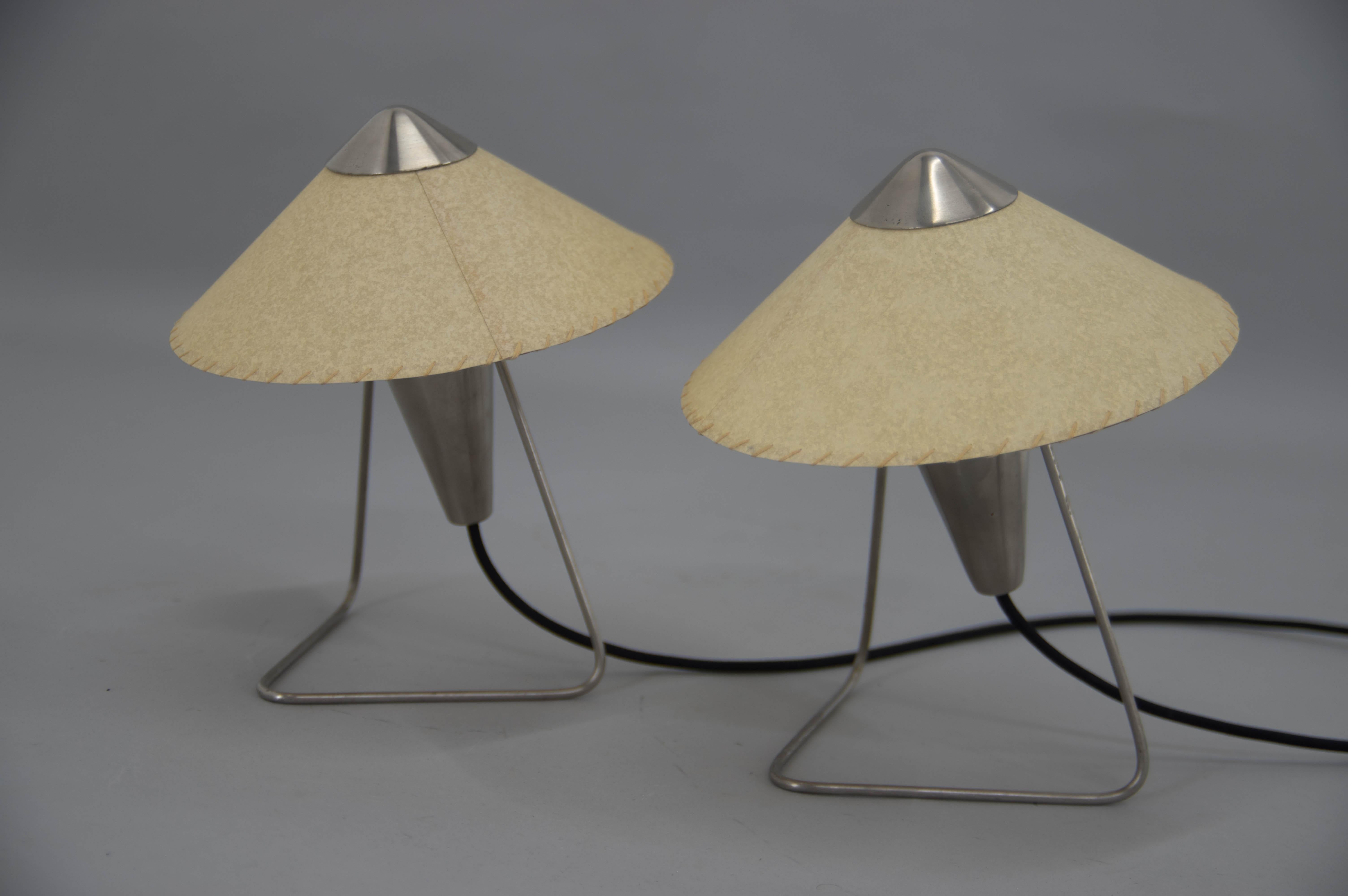 Set of Two Table or Wall Lamps by Frantova for OKOLO, Czechoslovakia, 1950s 1