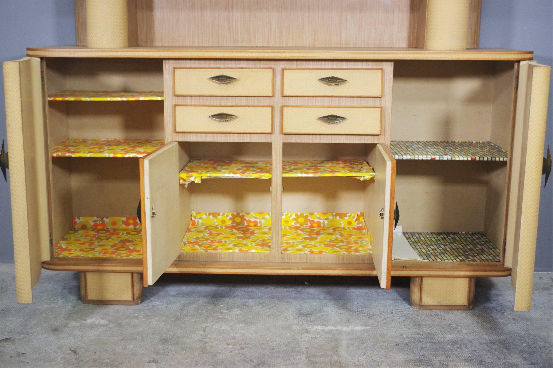 Set of Two Tall Beech Sideboards, 1950s – Mid-Century Elegance in vendita 14