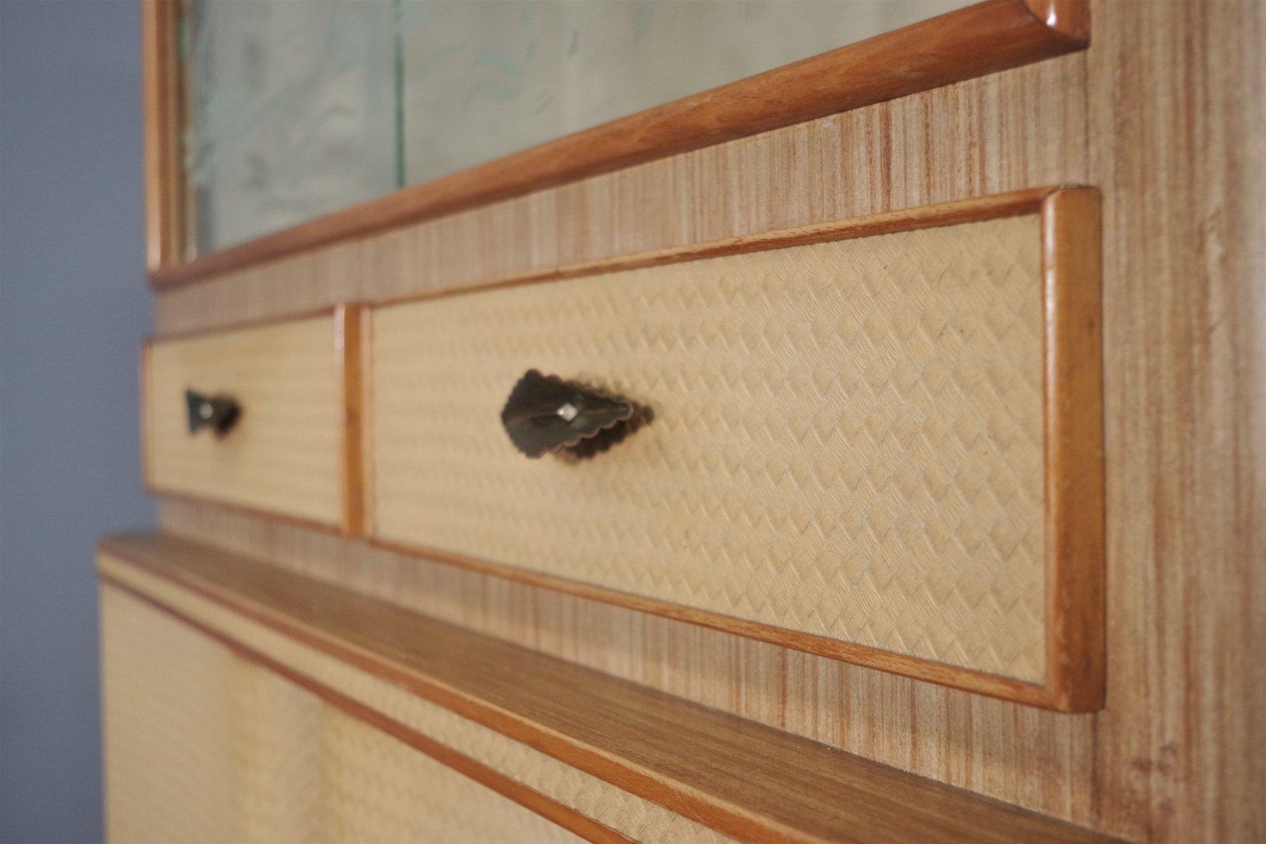 Mid-20th Century Set of Two Tall Beech Sideboards, 1950s – Mid-Century Elegance in vendita
