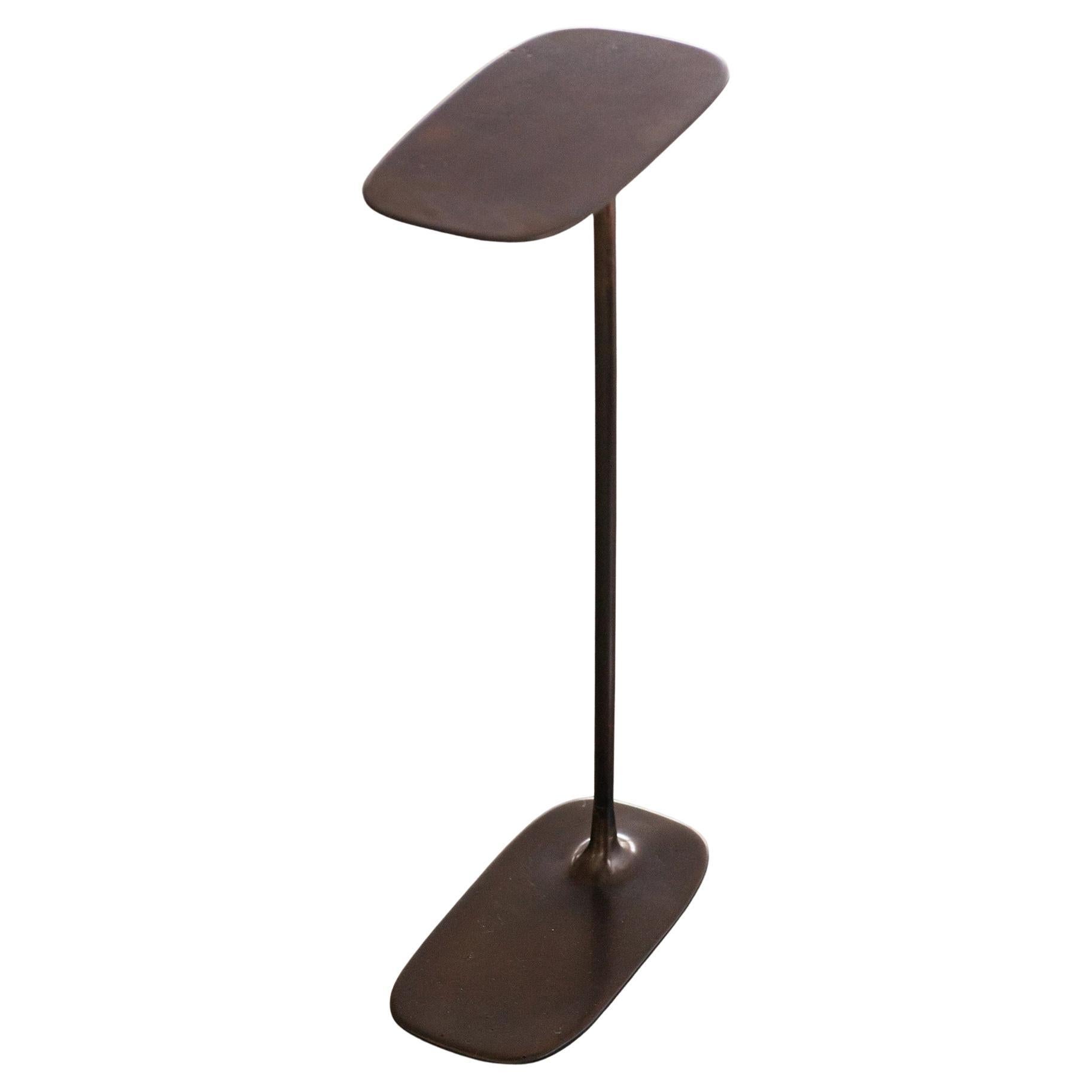 UNISM - Set of two Tall Side Tables of Aged Brass