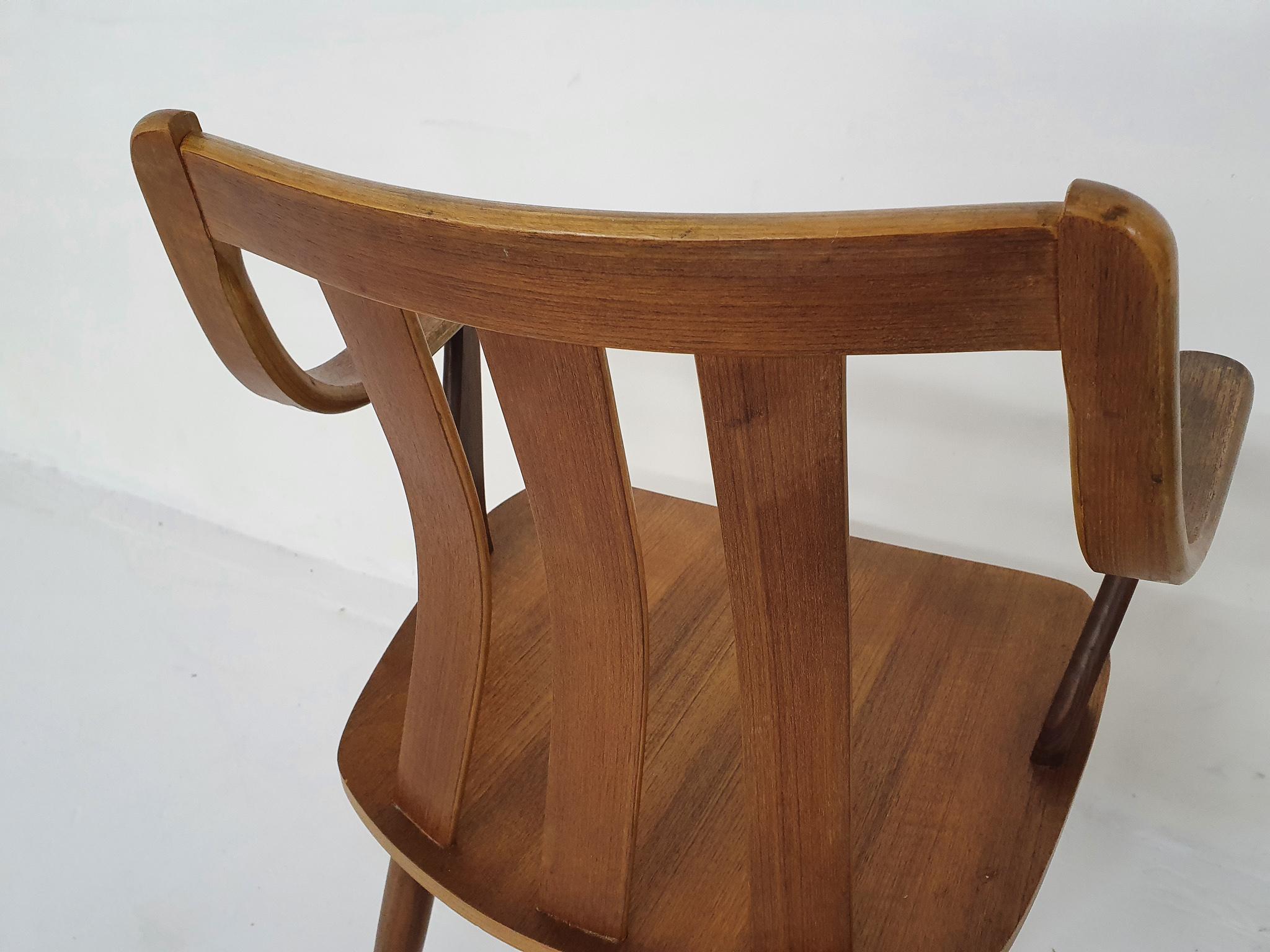 Mid-20th Century Set of Two Teak Arm Chairs, the Netherlands 1960's For Sale