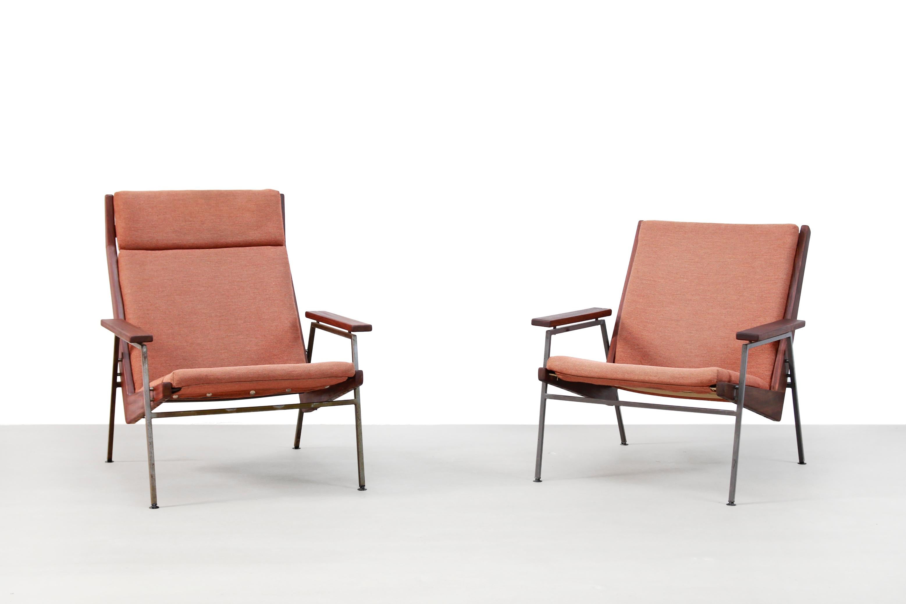 Mid-Century Modern Set of Two Teak Rob Parry Lotus Armchairs for Gelderland, Dutch Design, 1950s