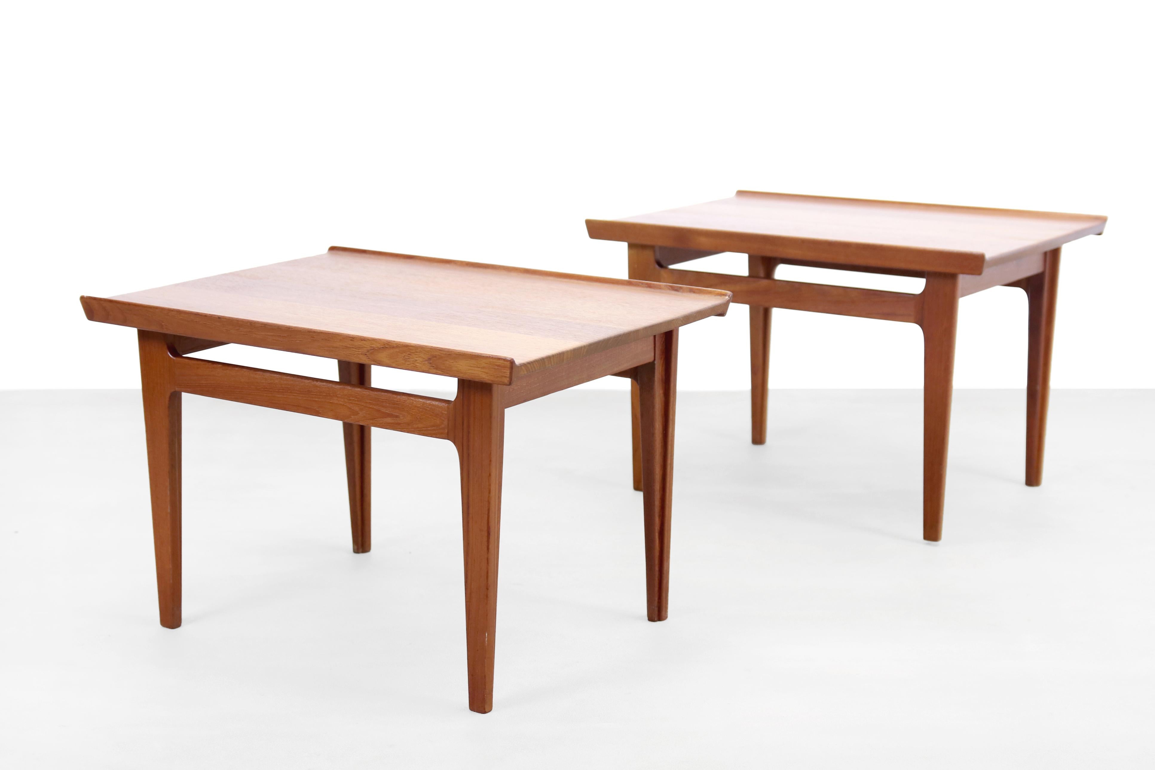 Scandinavian Modern Set of Two Teak Side Tables by Finn Juhl for France and Son Model 535