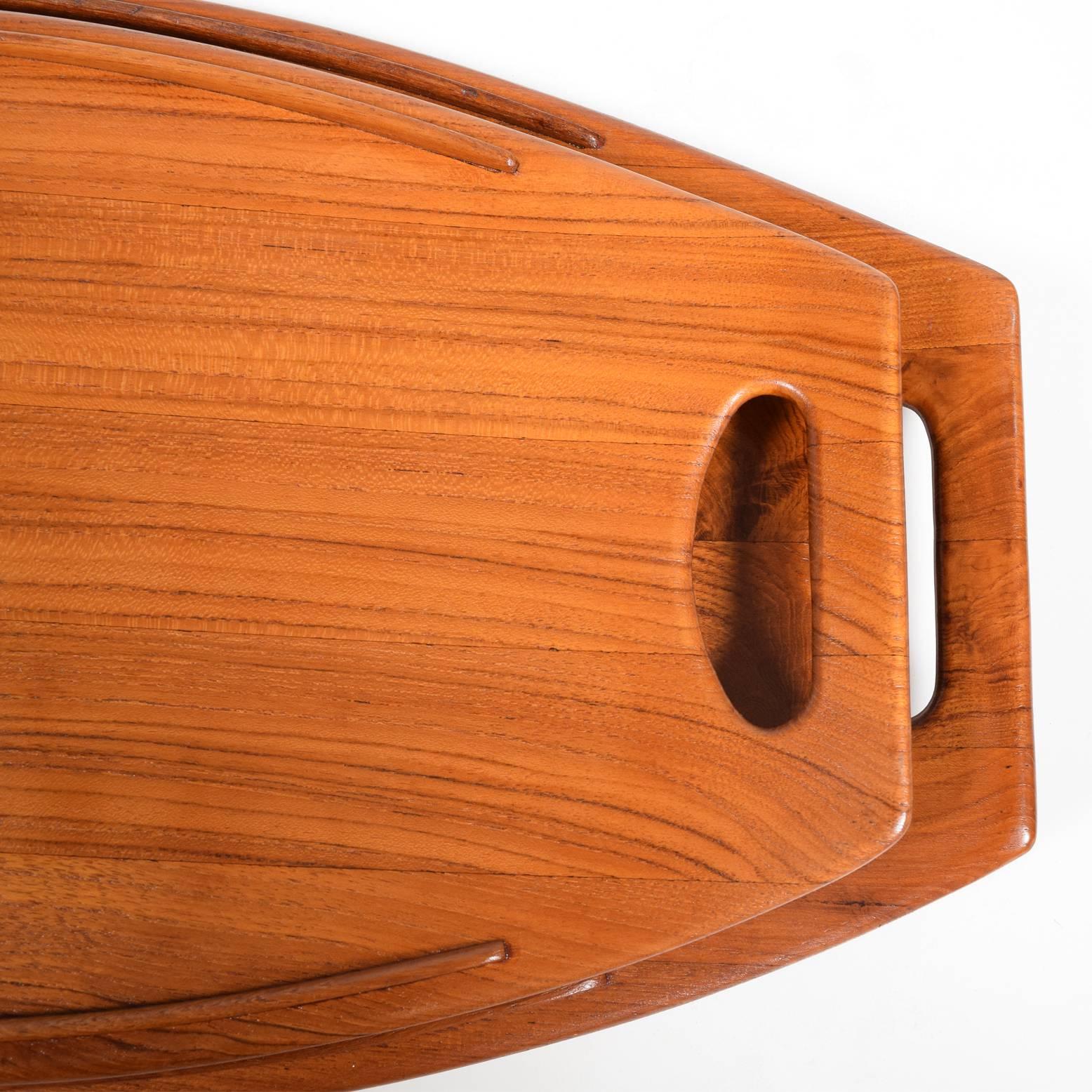 Mid-20th Century Set of Two Teak Trays by Jens Quistgaard