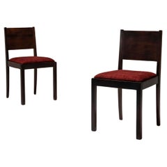 Vintage Set Of Two The Hague School Side Chairs In Mahogany, Netherlands 1930's