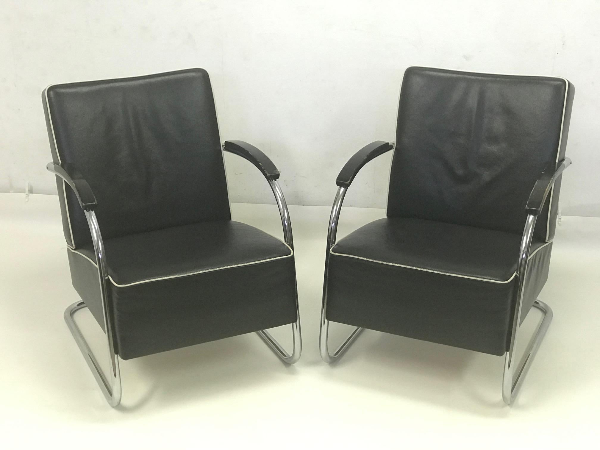 Czech Set of Two Thonet Armchairs, 