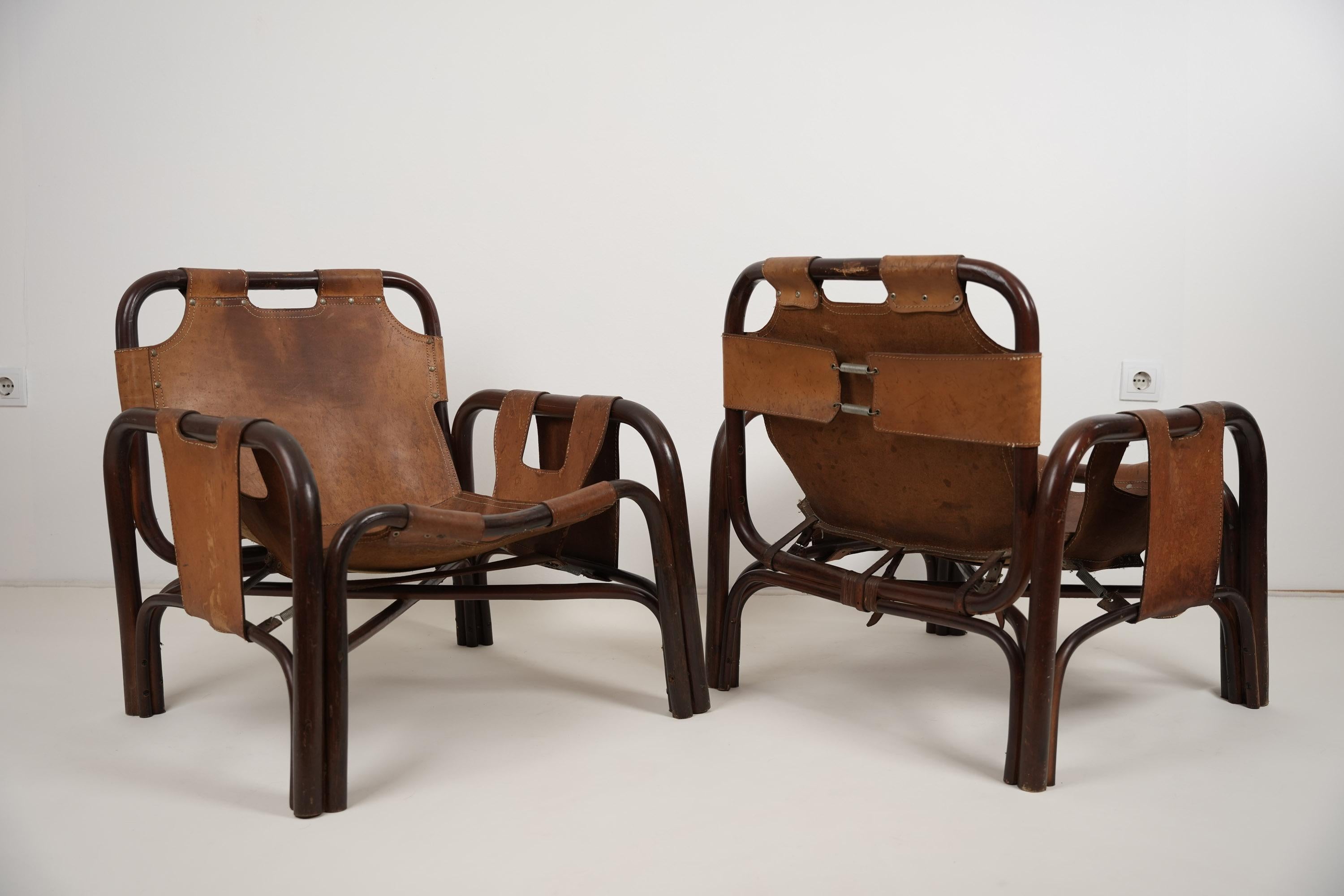 Tito Agnoli Bamboo Longue Chair for Bonacina Italy 1960s