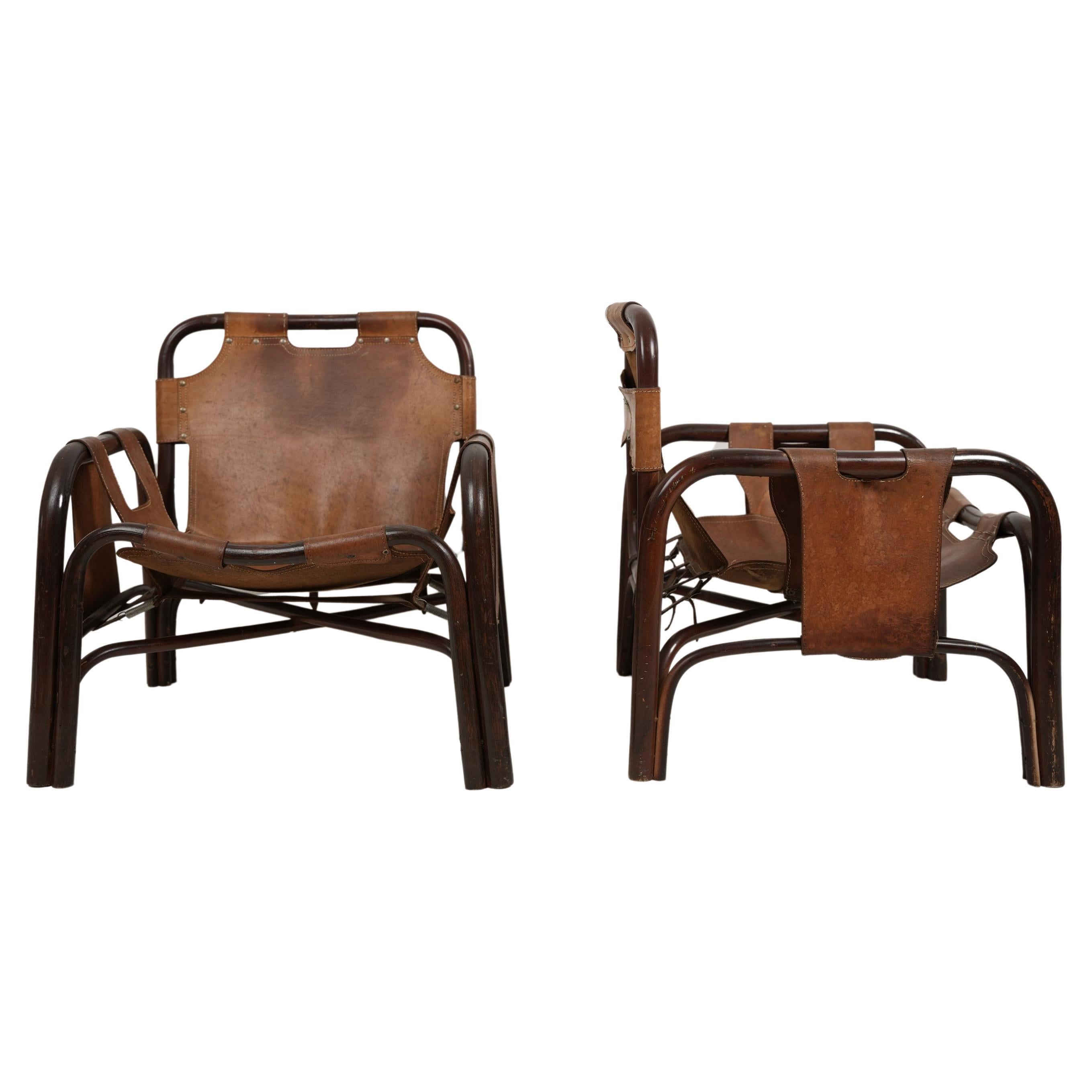 Set Of Two Tito Agnoli Longue Chairs for Bonacina For Sale