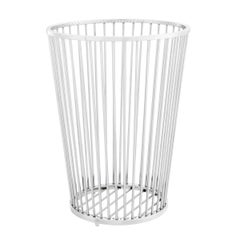 Set of Two Towel Baskets, Polished Stainless Steel.