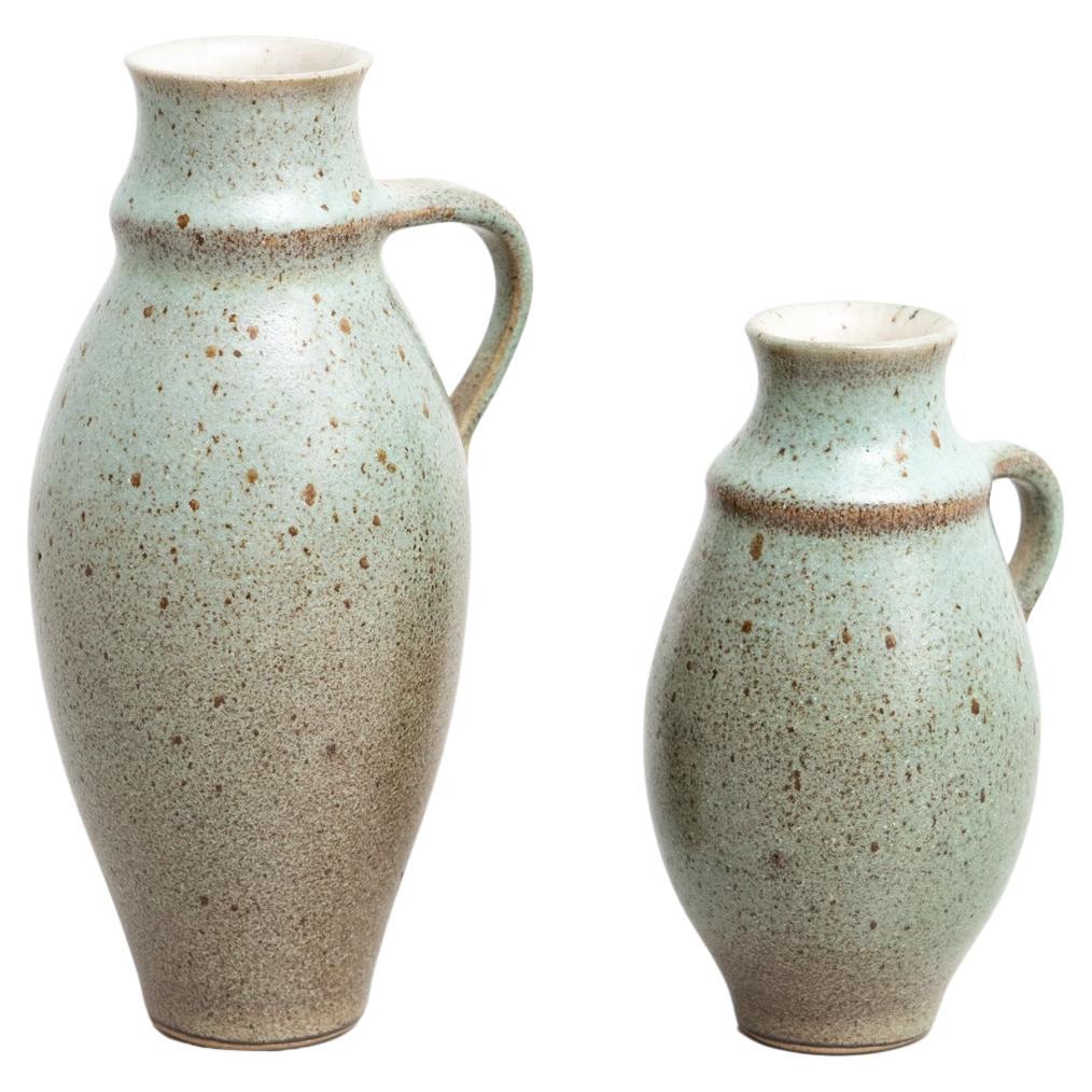 Set of Two Traditional Spanish Vintage Ceramic Vases, circa 1950