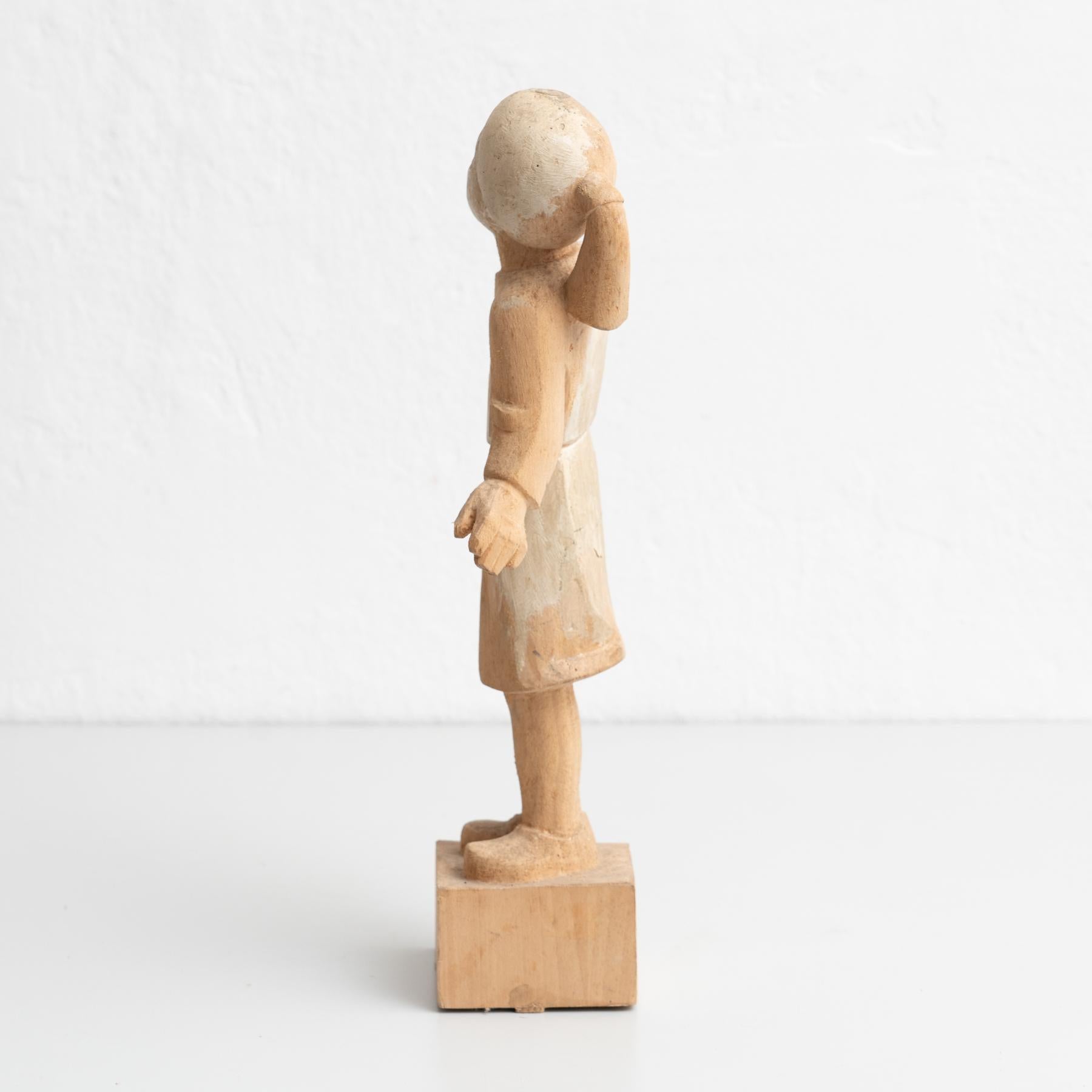 Set di due sculture in legno con schizzo preliminare tornito tradizionale in vendita 5