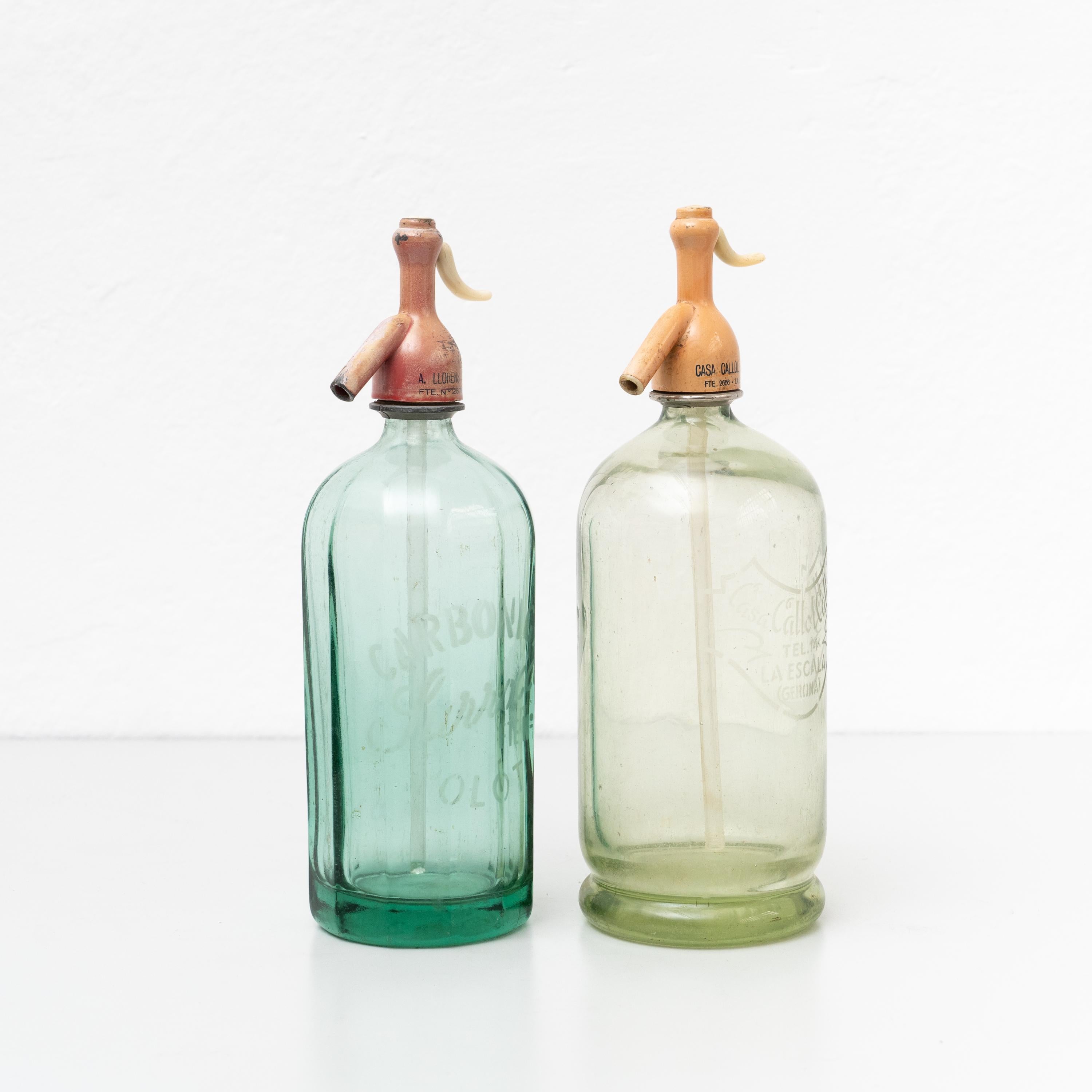 Rustic Set of Two Traditional Vintage Catalan Soda Syphon, circa 1990 For Sale