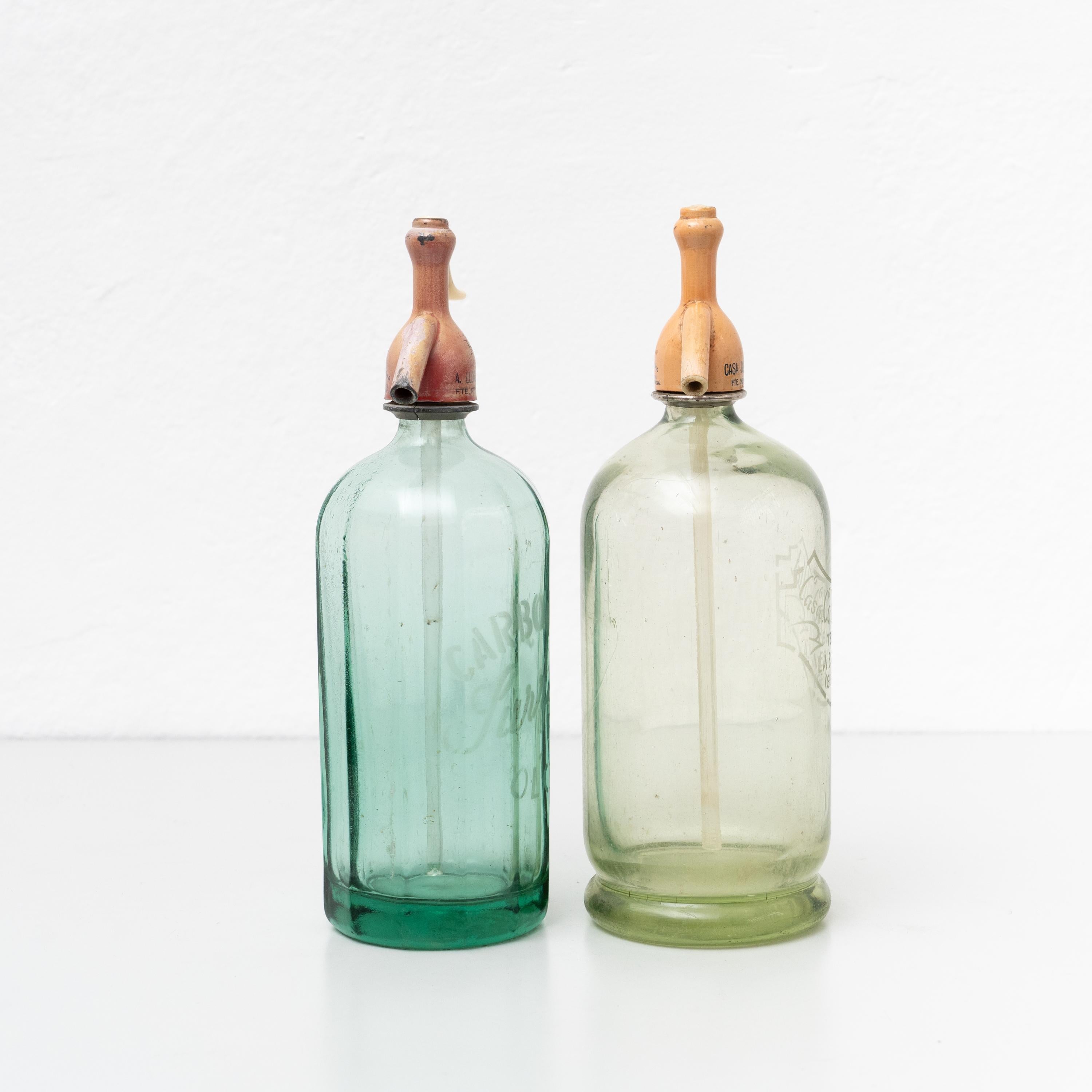 Spanish Set of Two Traditional Vintage Catalan Soda Syphon, circa 1990 For Sale