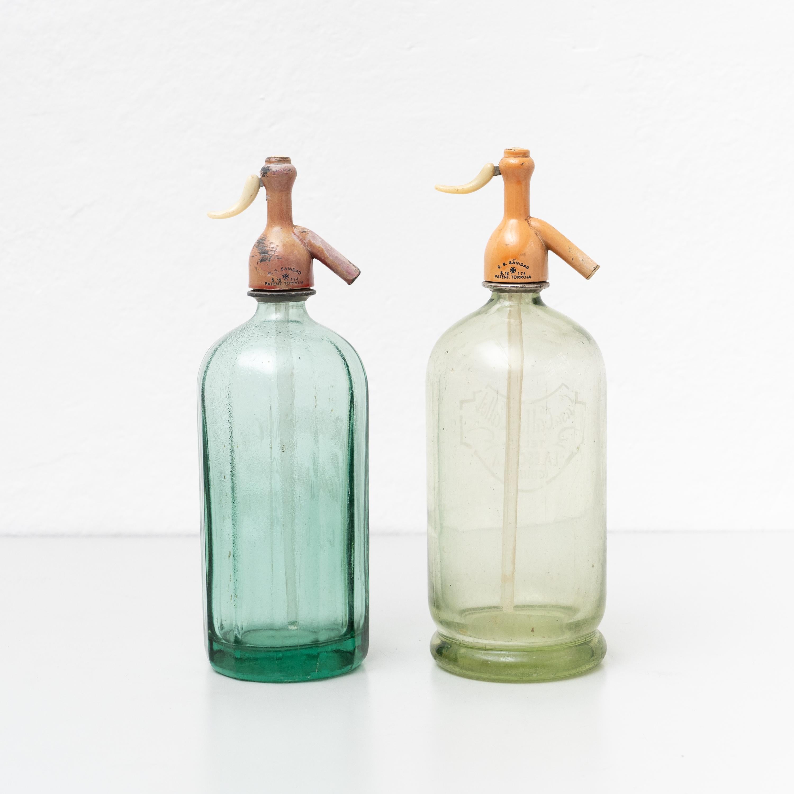 Late 20th Century Set of Two Traditional Vintage Catalan Soda Syphon, circa 1990 For Sale