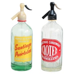 Set of Two Traditional Vintage Spanish Soda Syphon, circa 1990